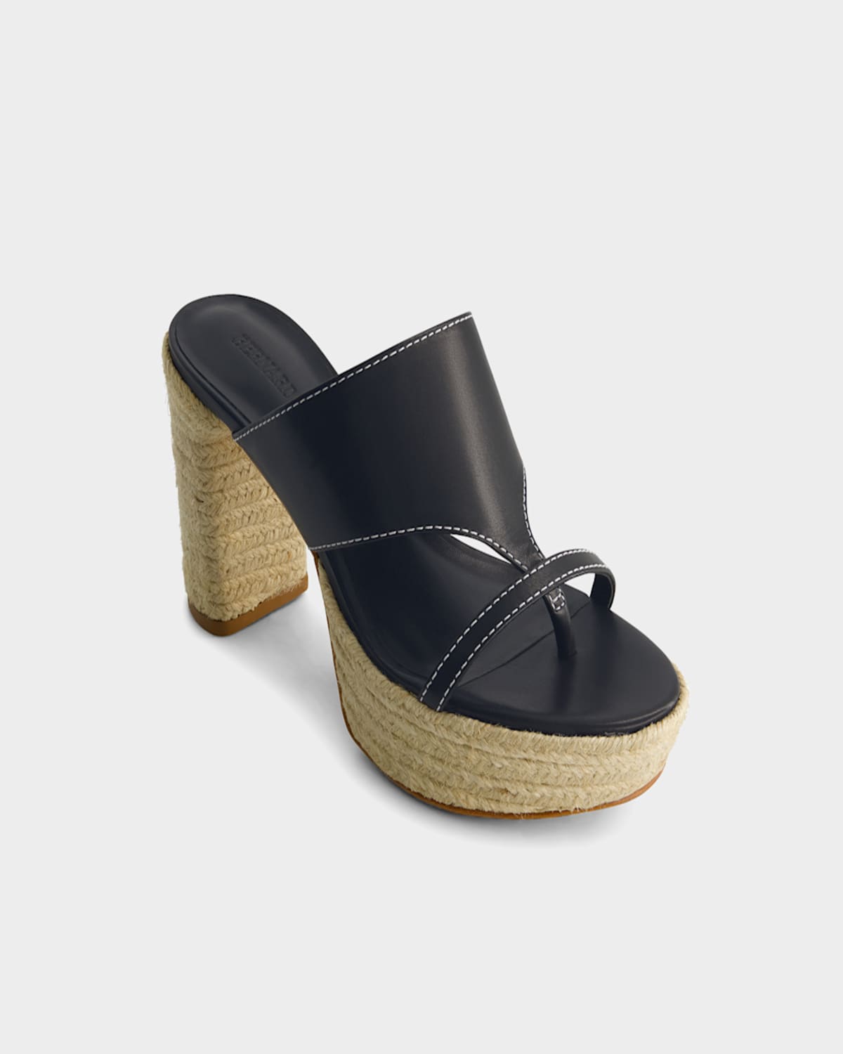 Bernardo 1946 Tera Leather Espadrille Slide Sandals In Black Glove Leather