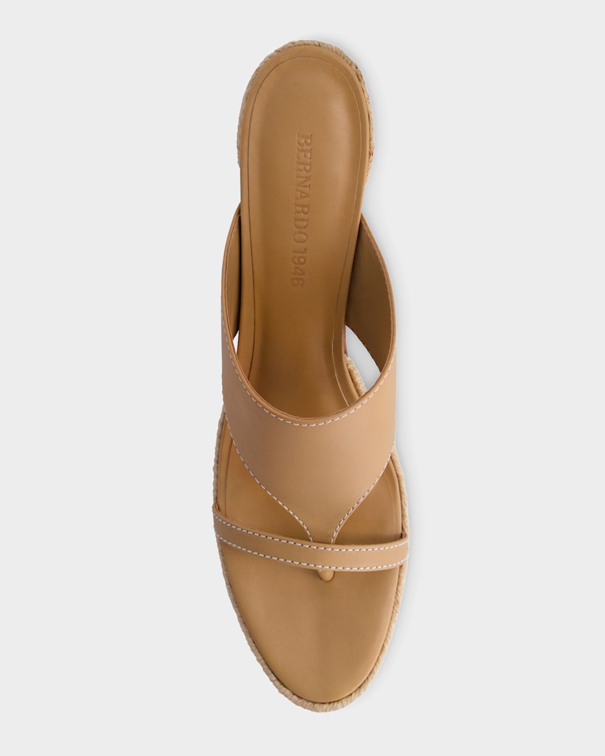 Bernardo 1946 Tera Leather Espadrille Slide Sandals In Dune Glove Leather