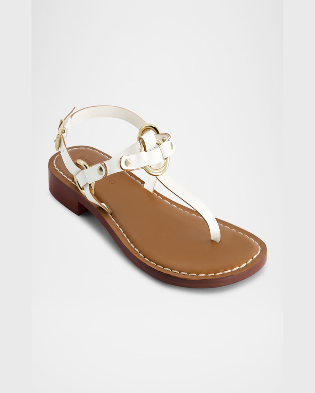 Bernardo Tuni Leather Thong Slingback Sandals In White Nappa Goat