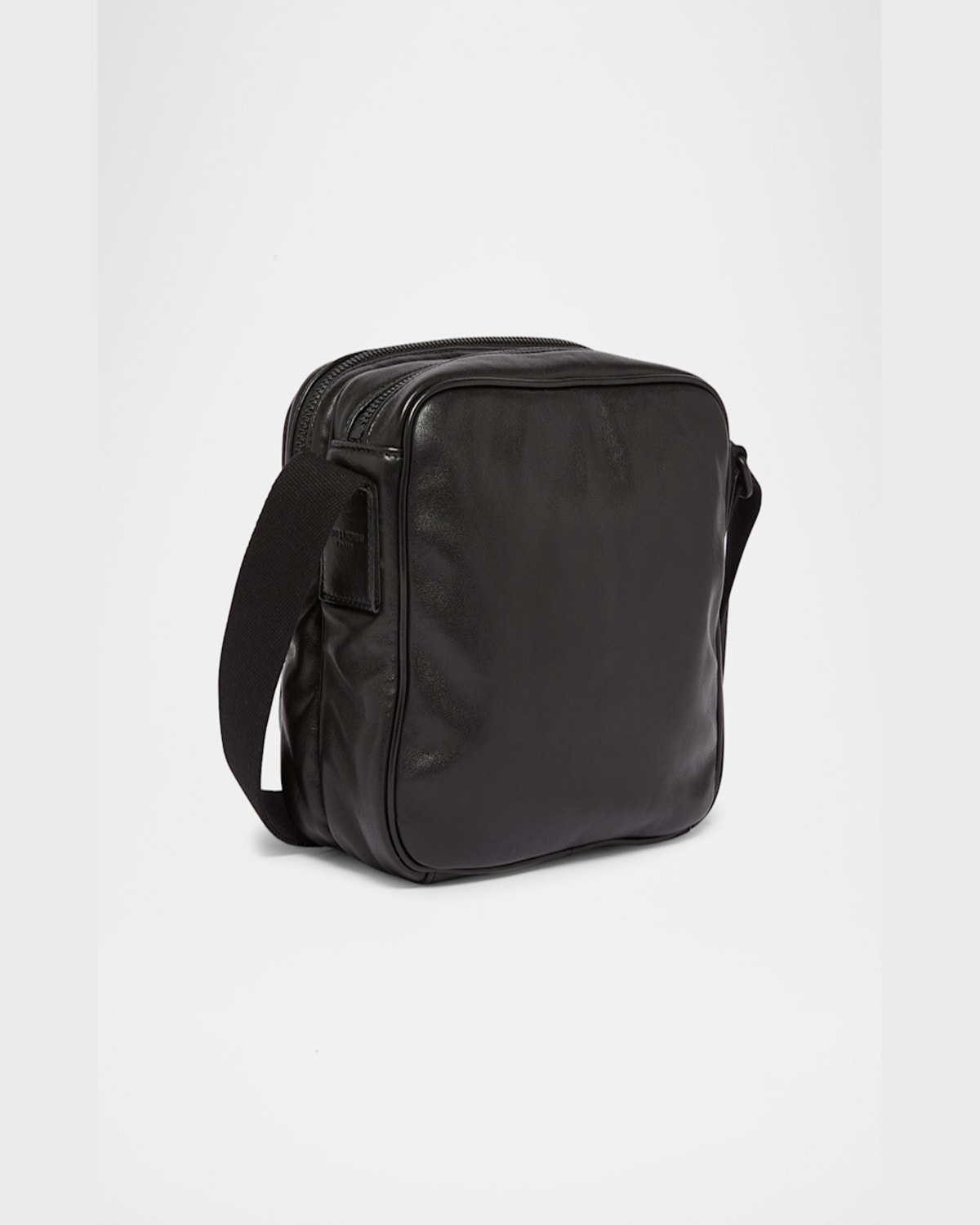 Saint Laurent Men's Niki Ysl Cube Camera Bag In Leather In Nero