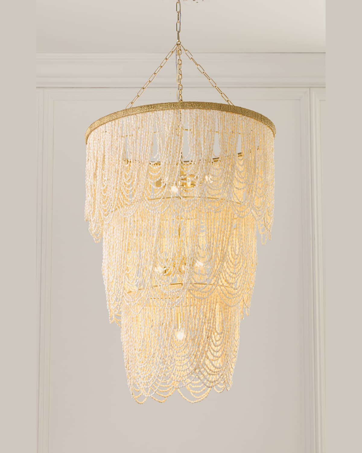 Neiman Marcus Draped 34" 4-light Palay Shell Chandelier