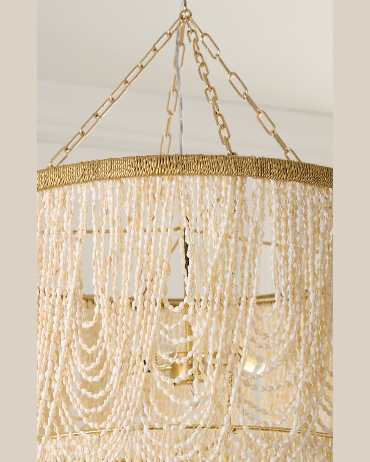 Neiman Marcus Draped 34" 4-light Palay Shell Chandelier