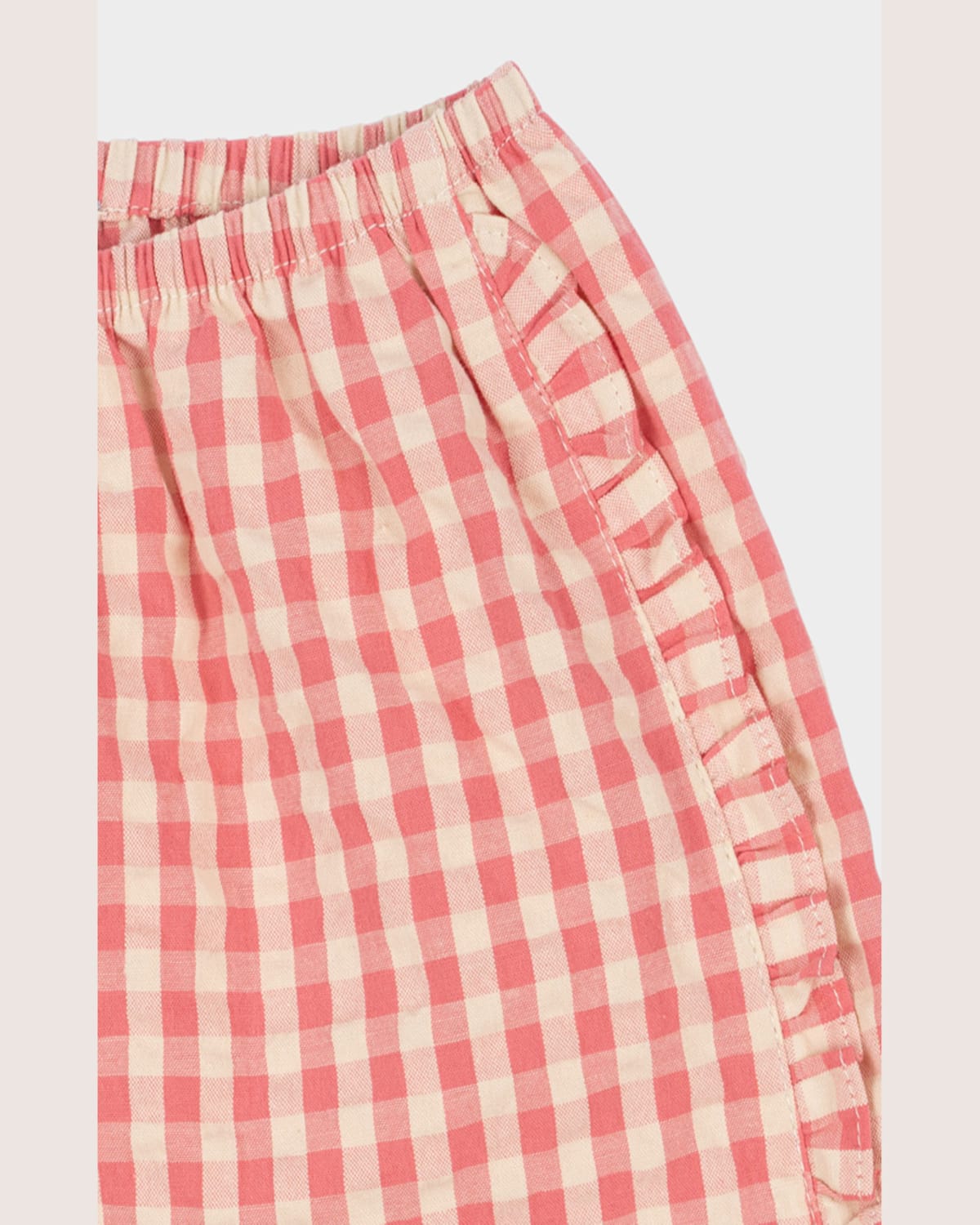 KONGES SLOJD GIRL'S KIM GINGHAM-PRINT FRILL SHORTS 