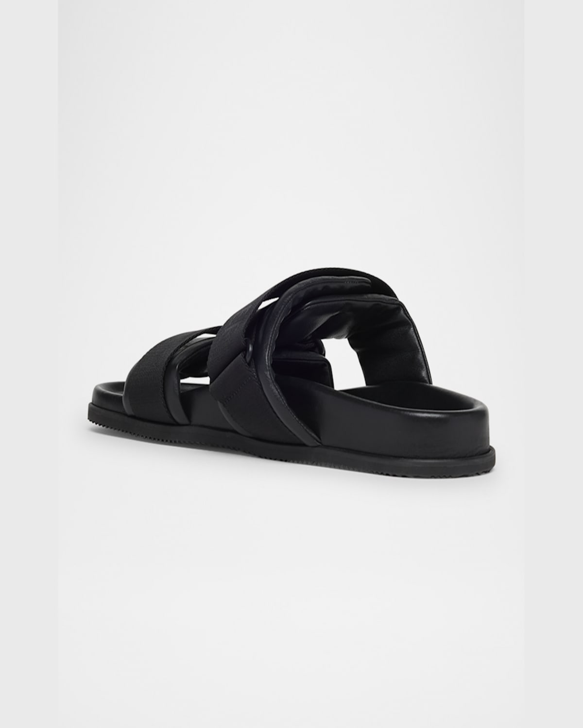 Moncler Logo-jacquard Rubber Sliders In Black