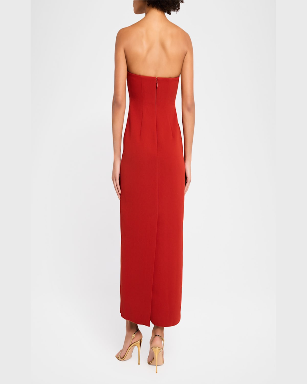 Acler Whitnell Strapless Midi Dress In Burgundy