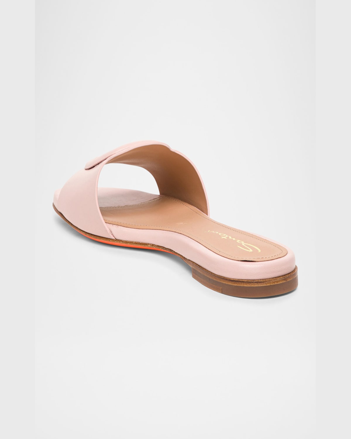 Santoni Marta Leather Buckle Flat Sandals In Pink