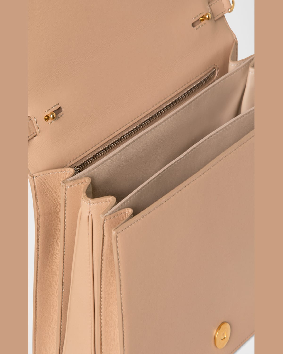 AKRIS ALICE FLAP LEATHER CROSSBODY BAG 