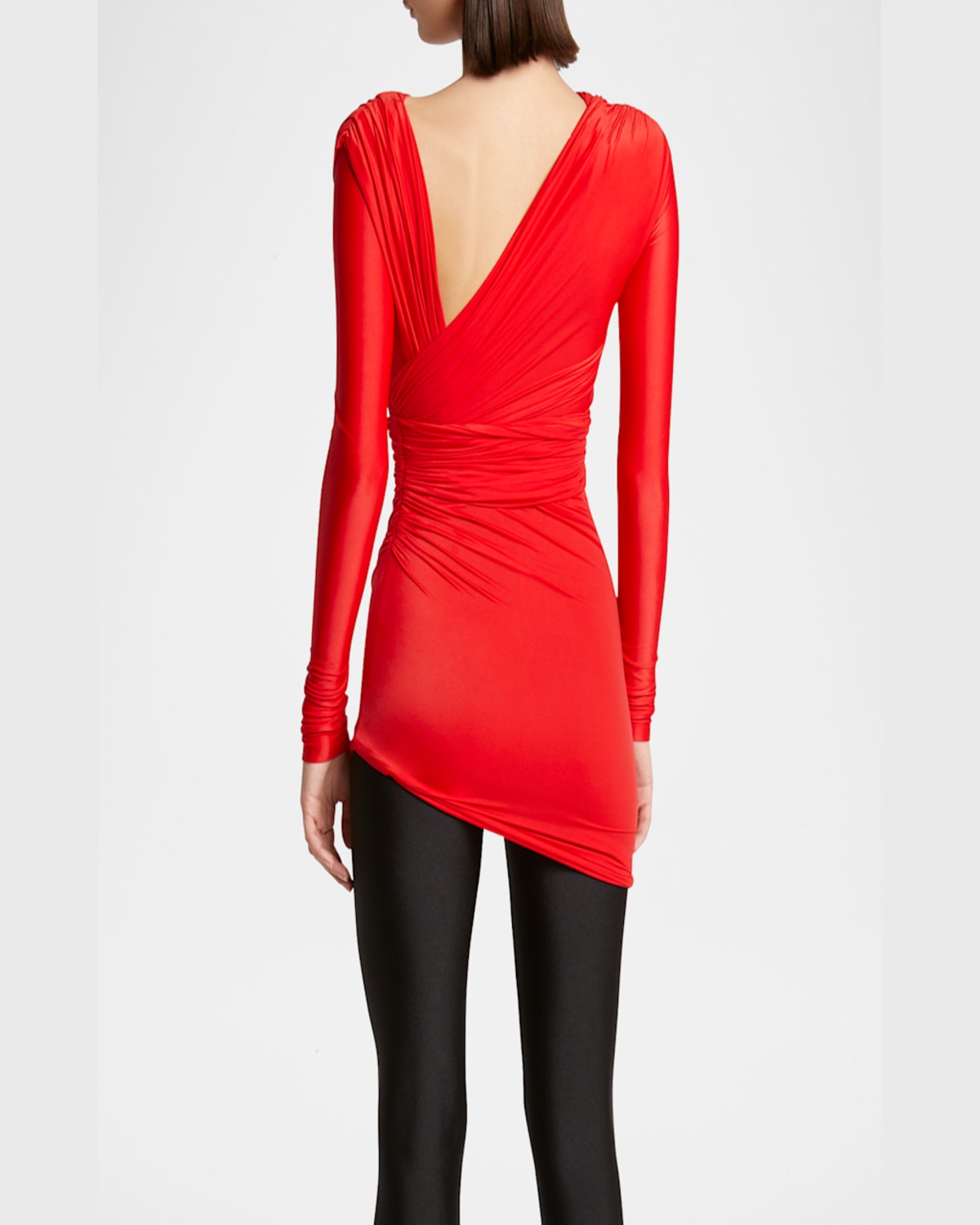 Balenciaga Draped Mini Dress In Red