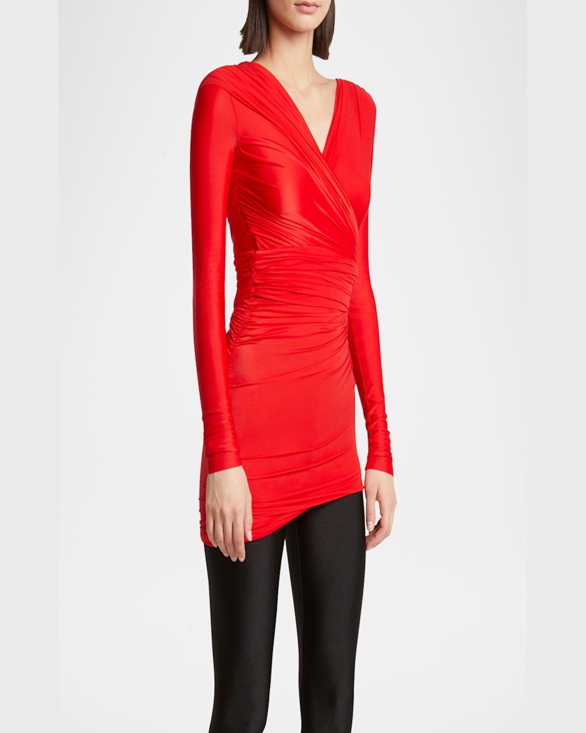 Balenciaga Draped Mini Dress In Red