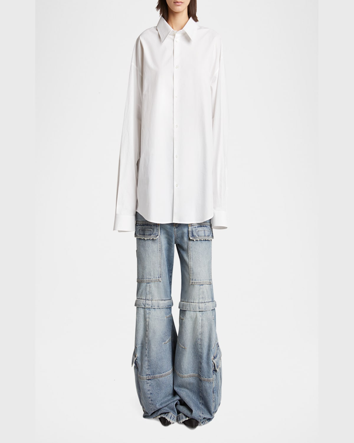 BALENCIAGA SWING BUTTON DOWN COTTON TOP 