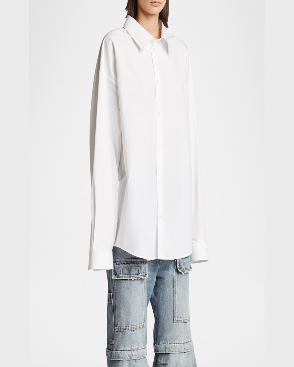 BALENCIAGA SWING BUTTON DOWN COTTON TOP 