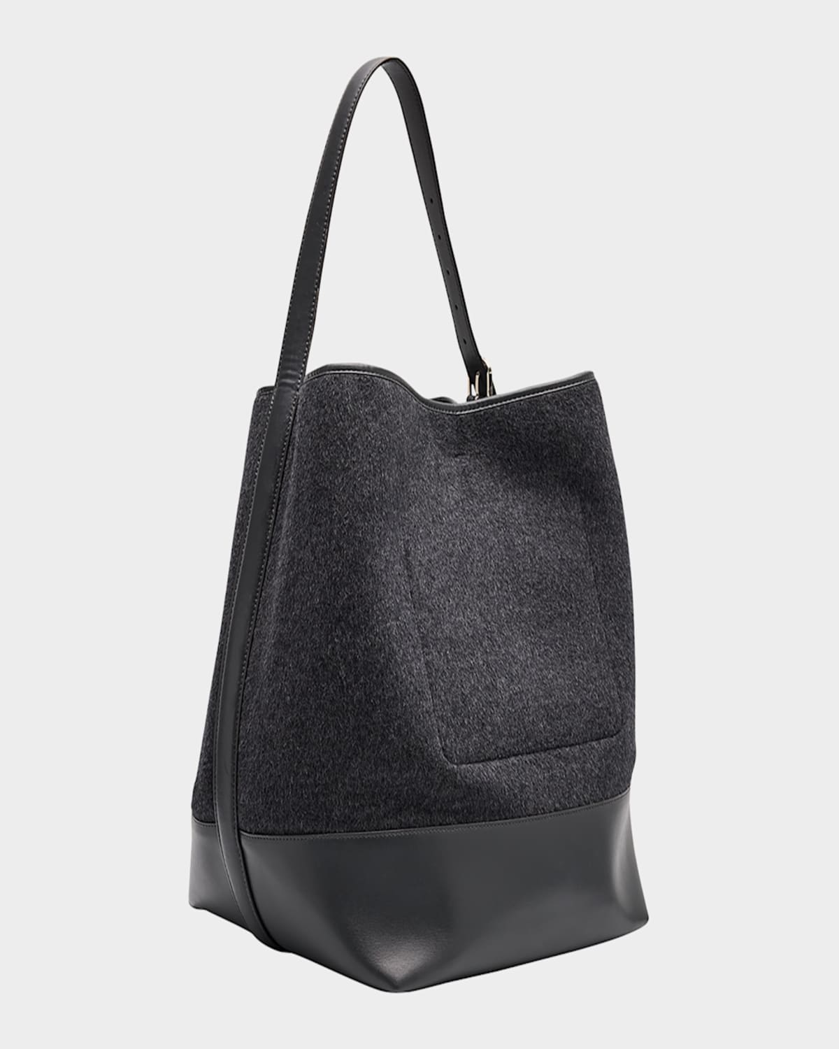 Totême Belted Wool & Leather Tote Bag In Camel