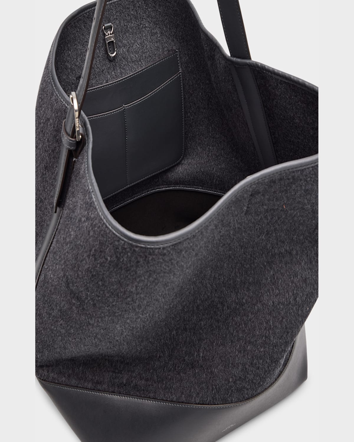 Totême Belted Wool & Leather Tote Bag In Camel