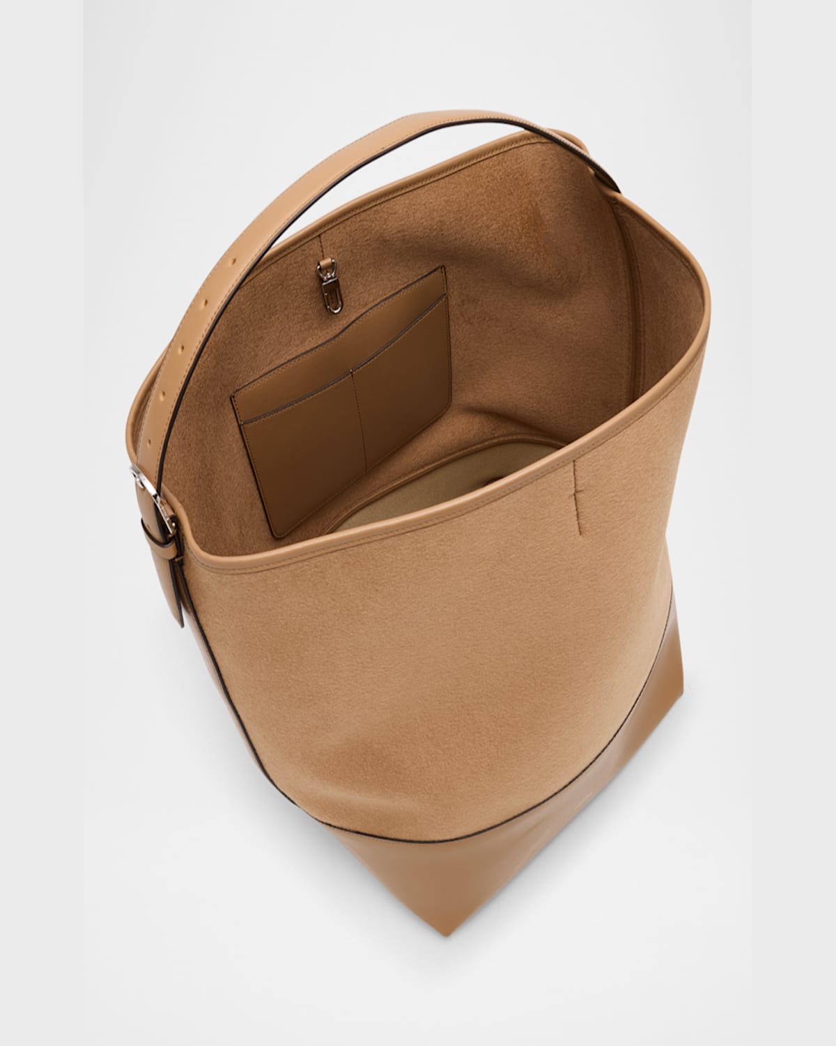 Totême Belted Wool & Leather Tote Bag In Camel