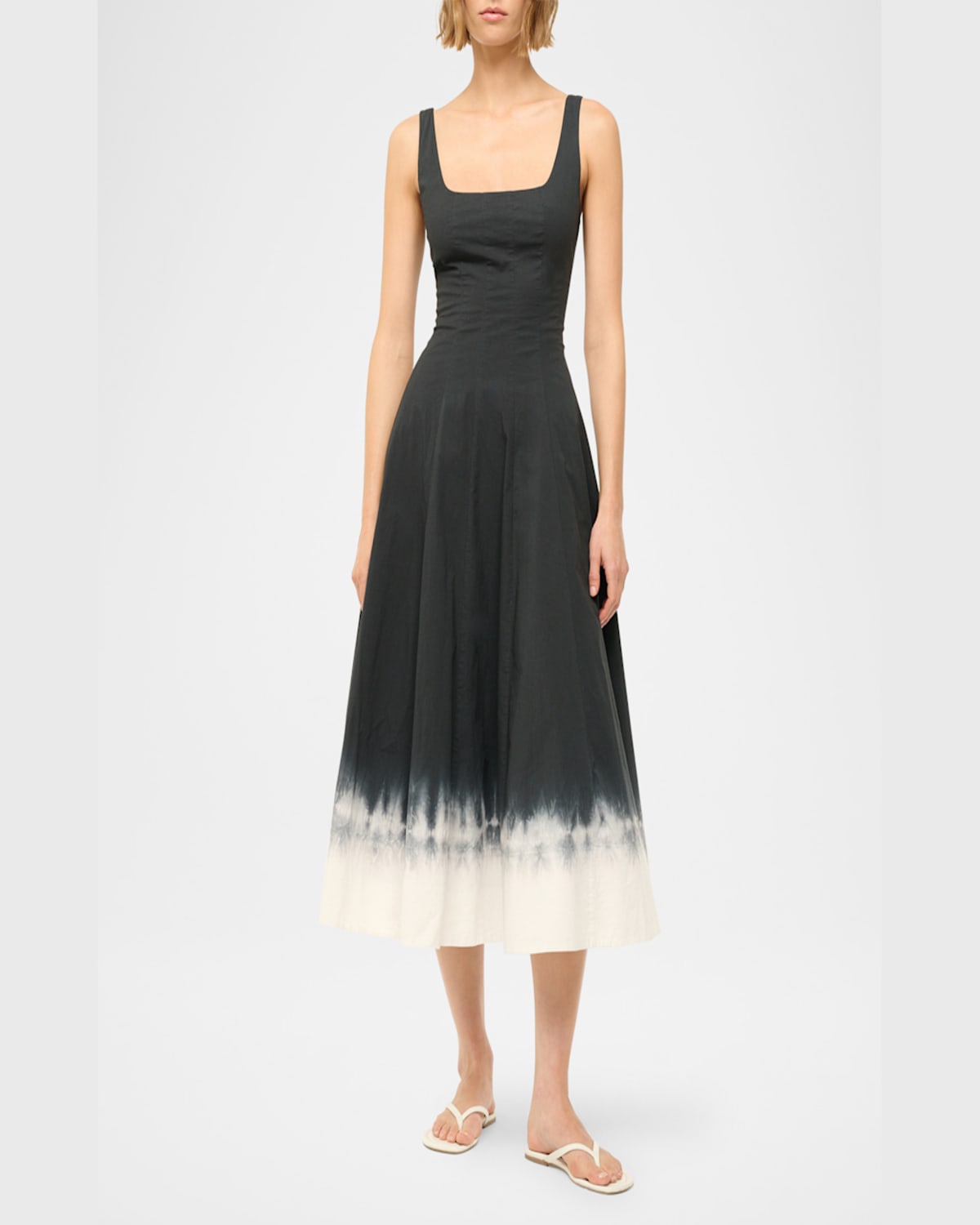 Staud Wells Mini Dress In Onyx Tie Dye In Onyx Tie Dye