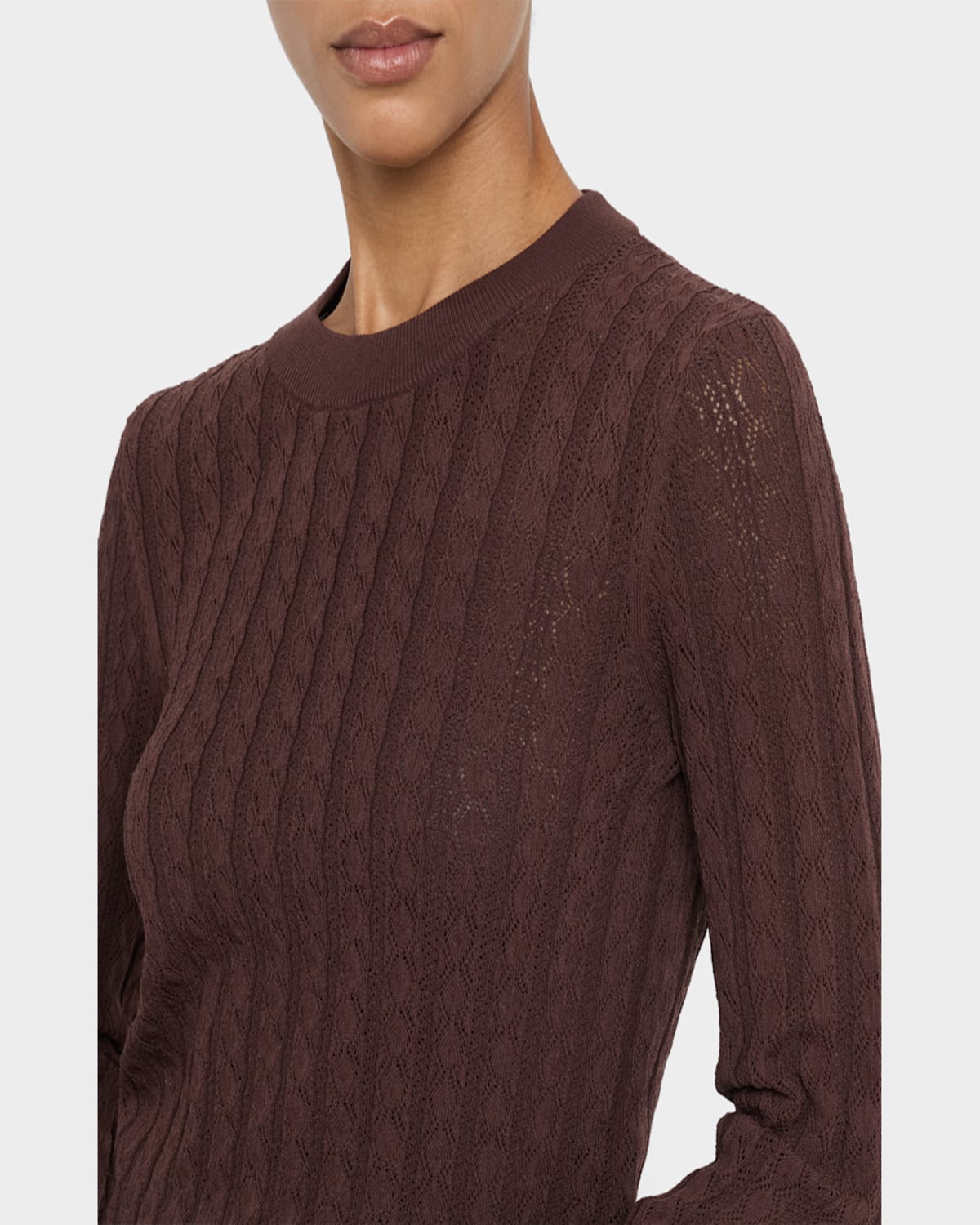 LOULOU STUDIO TINOS POINTELLE KNIT CROPPED SWEATER 