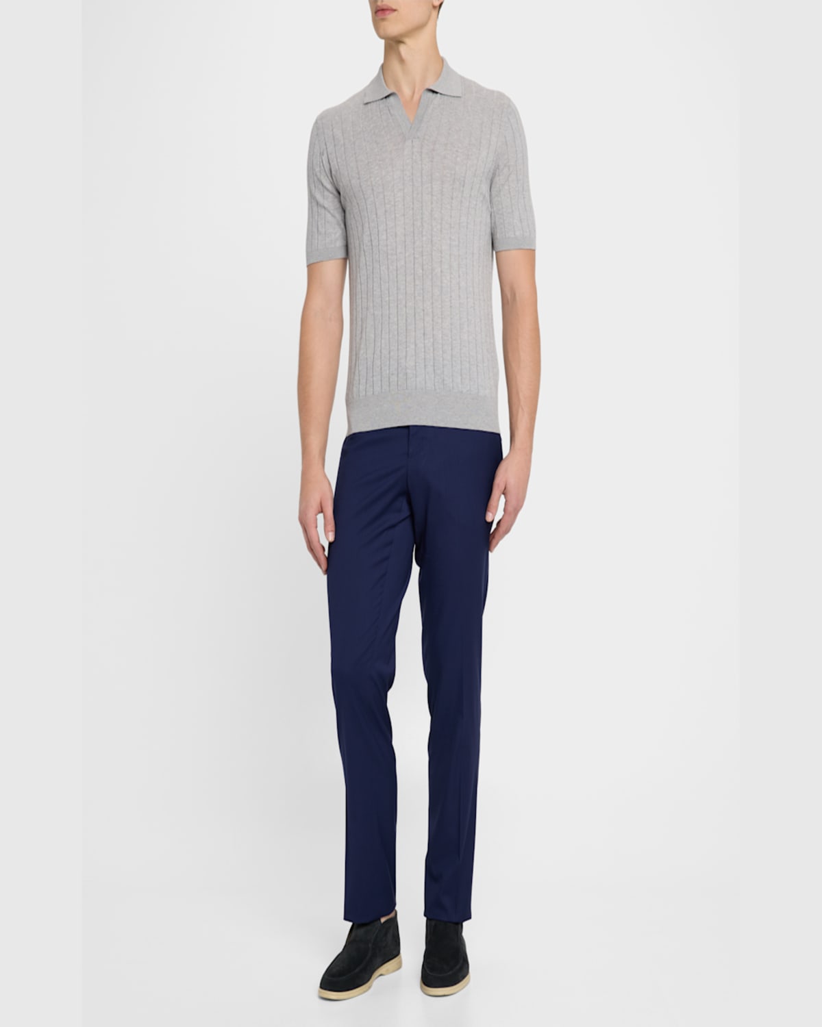 Sartorio Men's Solid Wool Twill Trousers In Blue