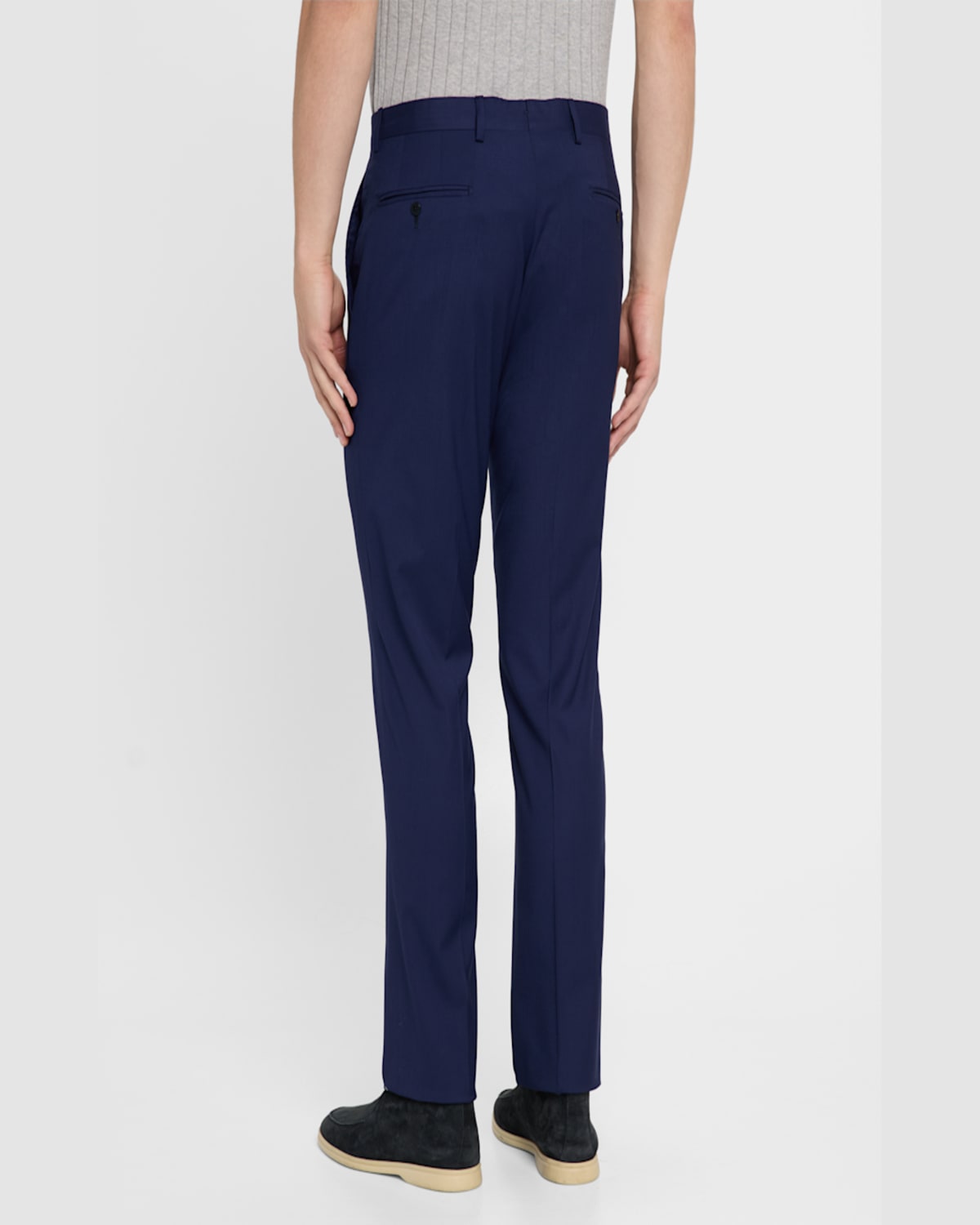 Sartorio Men's Solid Wool Twill Trousers In Blue