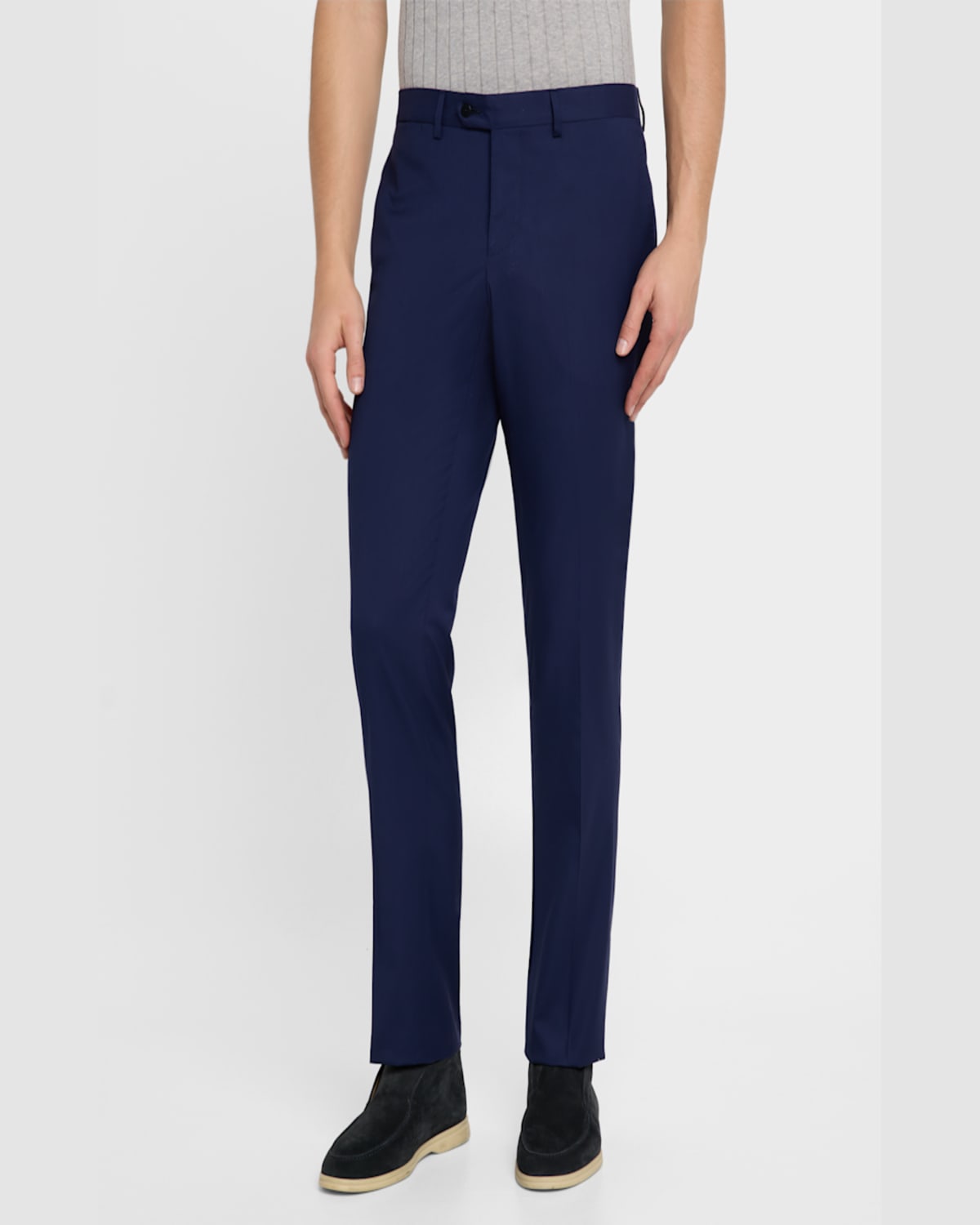 Sartorio Men's Solid Wool Twill Trousers In Blue