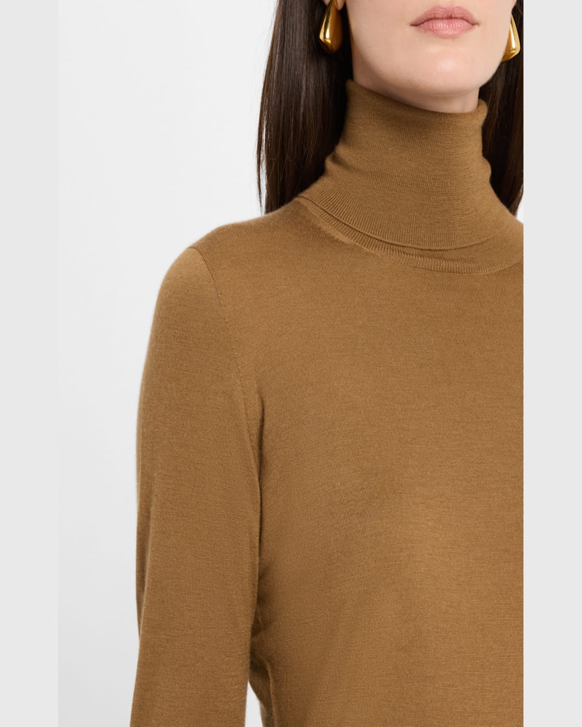 Max Mara Saluto Virgin Wool Turtleneck Sweater In Brown