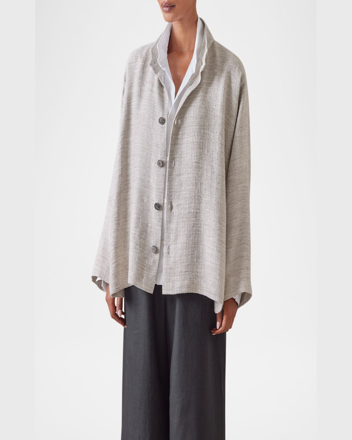 ESKANDAR CAUCASUS JACKET WITH NOTCH COLLAR (MID PLUS LENGTH) 