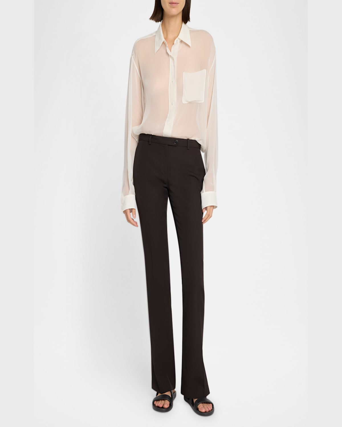 The Row Nesson Sheer Oversized Shirt
