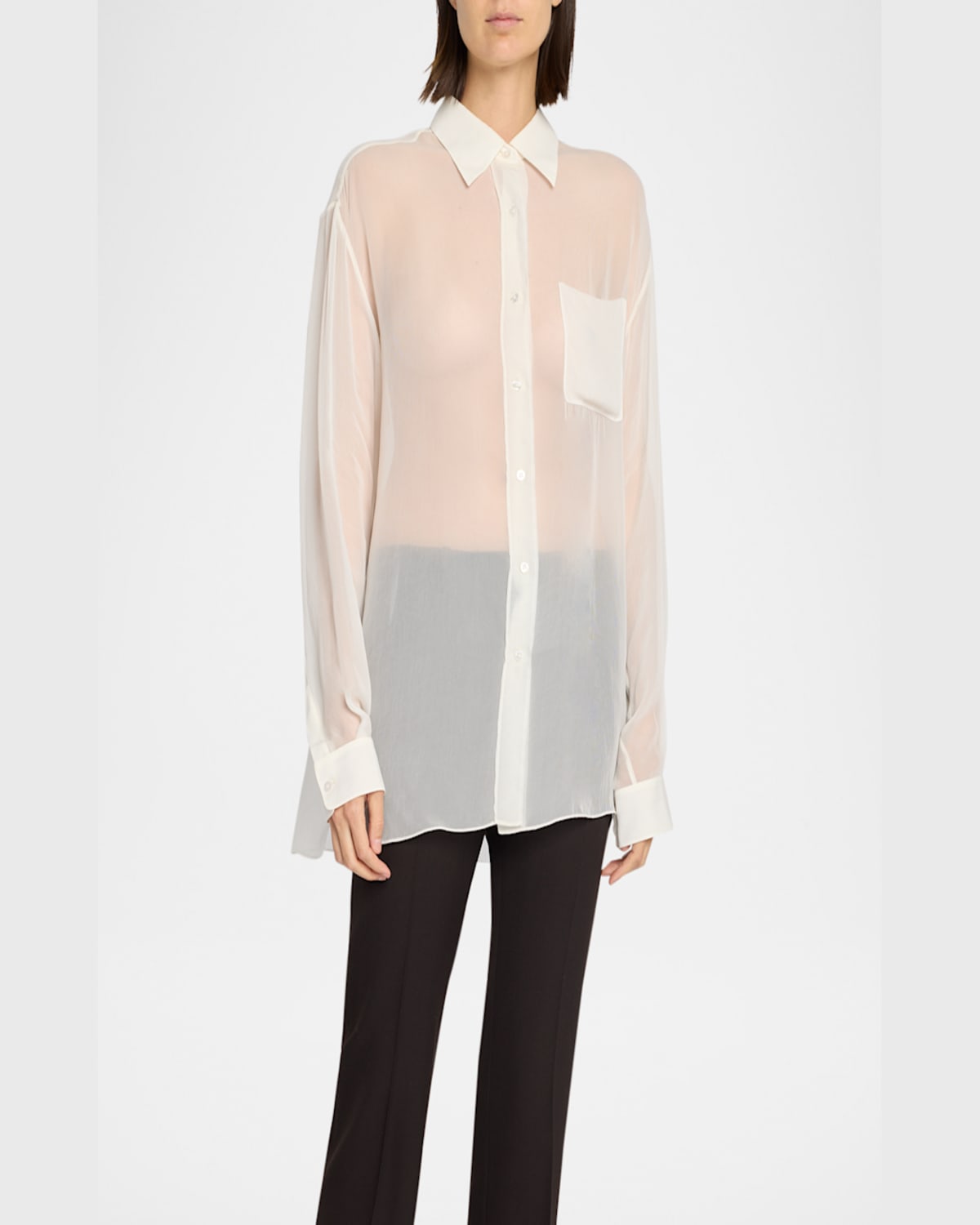 The Row Nesson Sheer Oversized Shirt