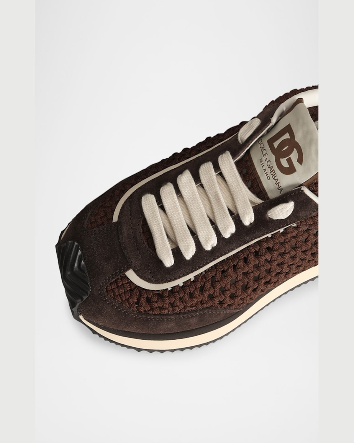 Dolce & Gabbana Mixed-material Dg Cushion Sneakers In Moro/ebano