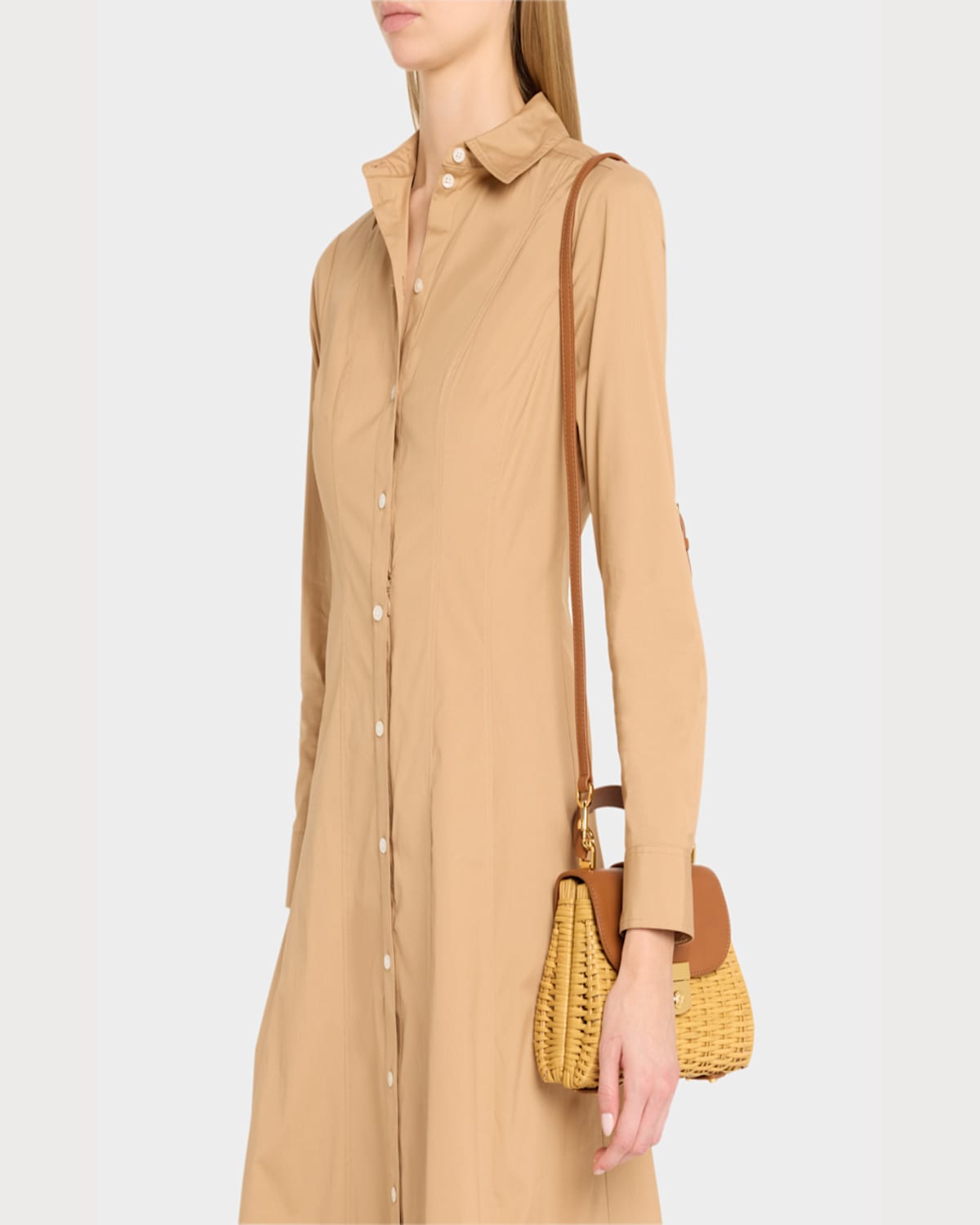 Veronica Beard Avenue Small Rattan Crossbody Bag In Hazelwood
