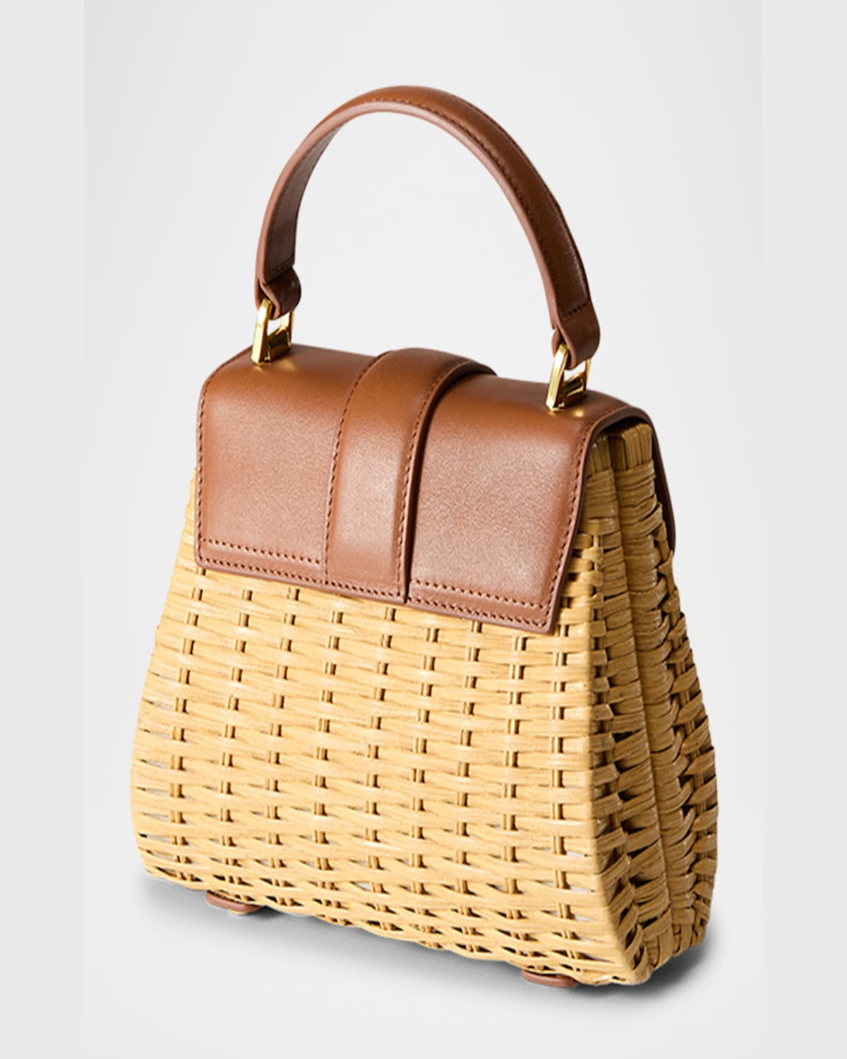 Veronica Beard Avenue Small Rattan Crossbody Bag In Hazelwood