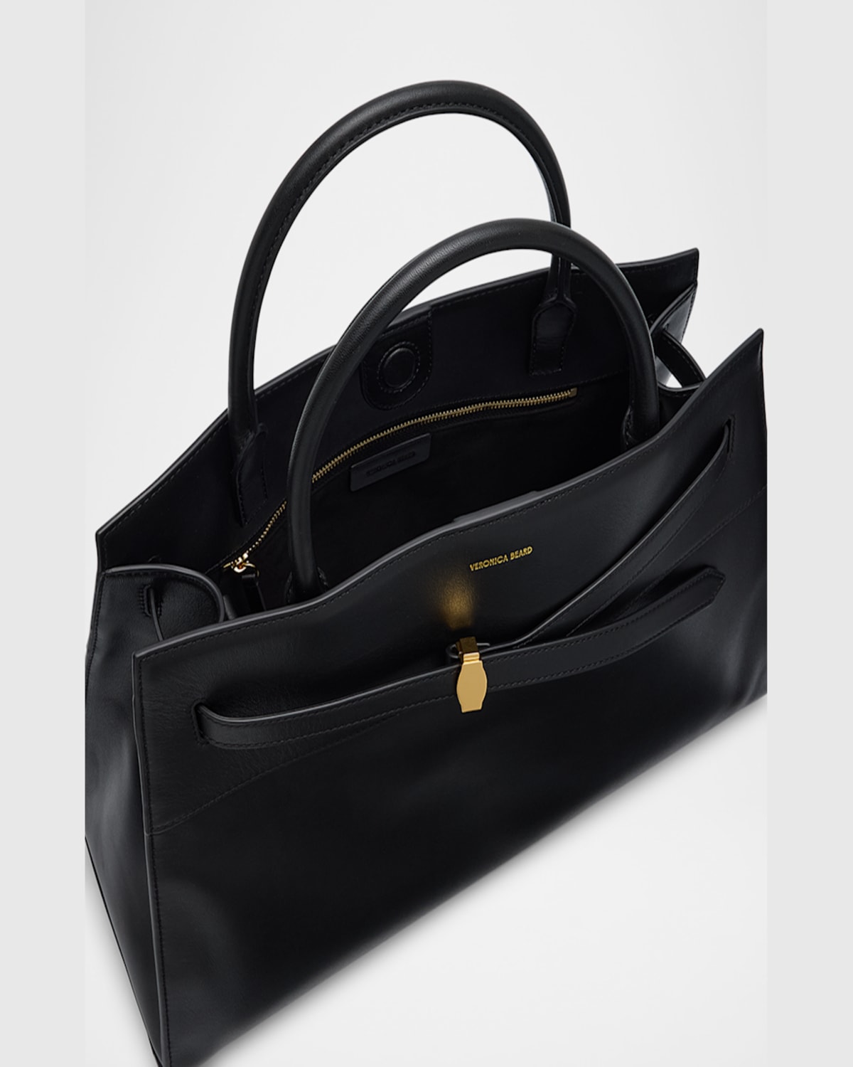 Veronica Beard Dash Large Leather Crossbody Bag In Black