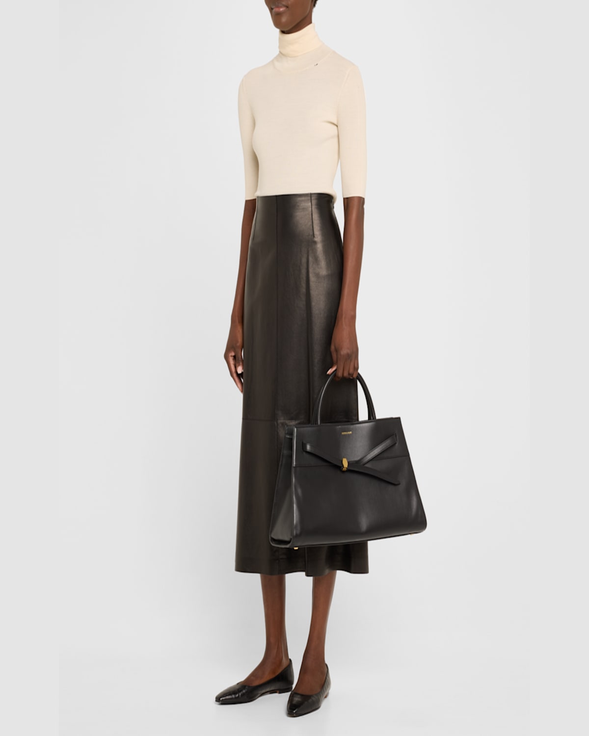 Veronica Beard Dash Large Leather Crossbody Bag In Black