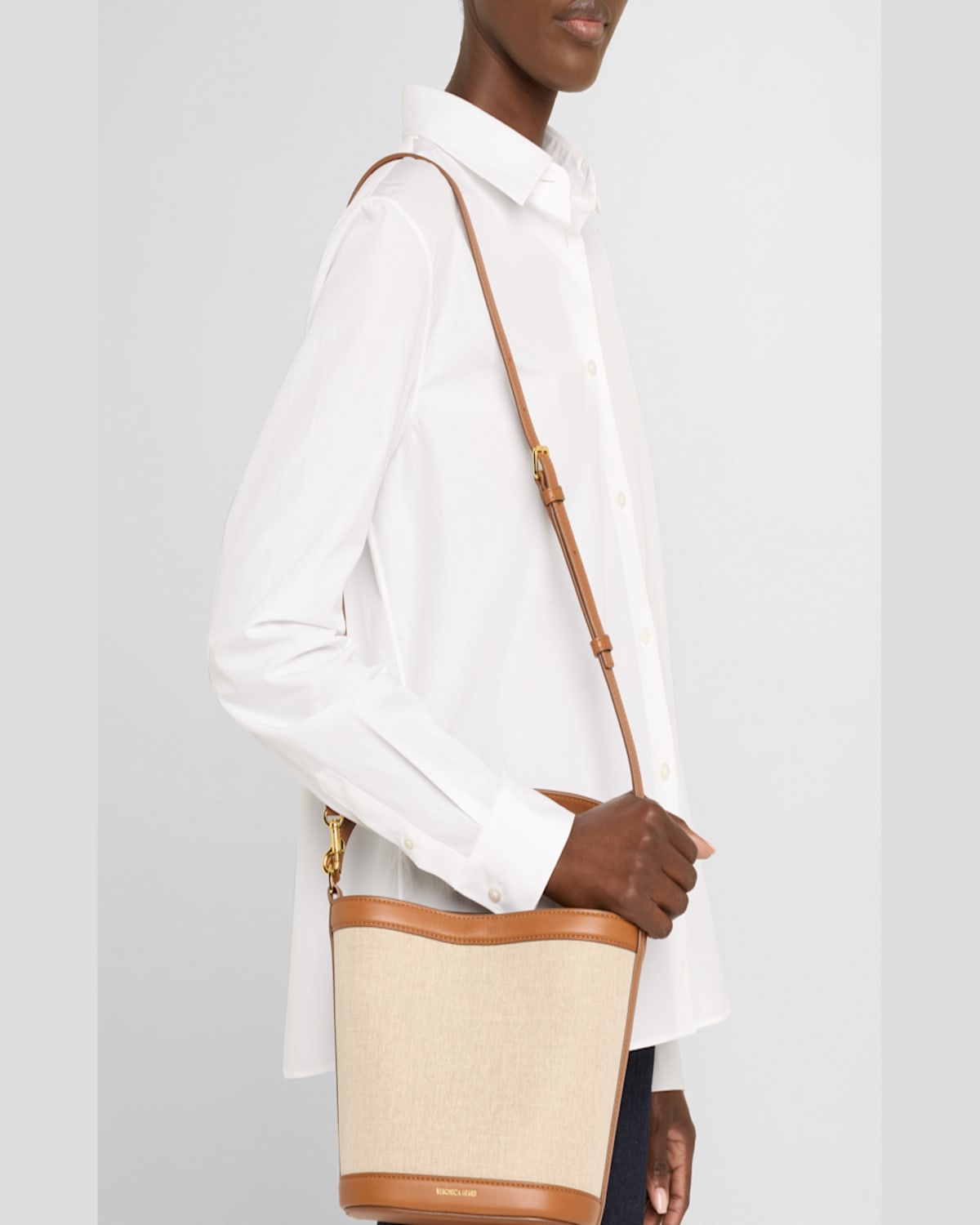 VERONICA BEARD SMALL CANVAS BUCKET BAG 