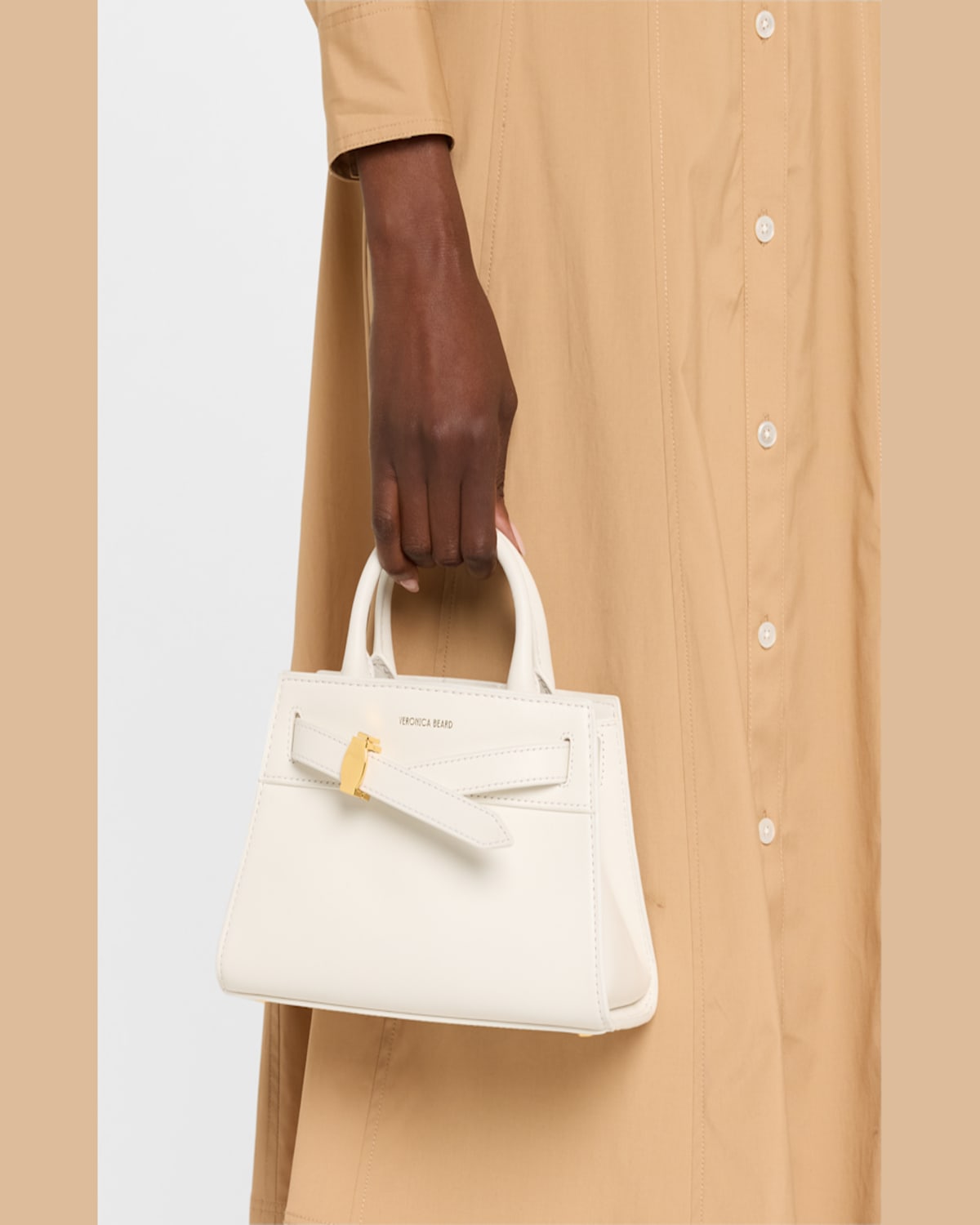 Shop Veronica Beard Dash Mini Leather Crossbody Bag In Hazelwood