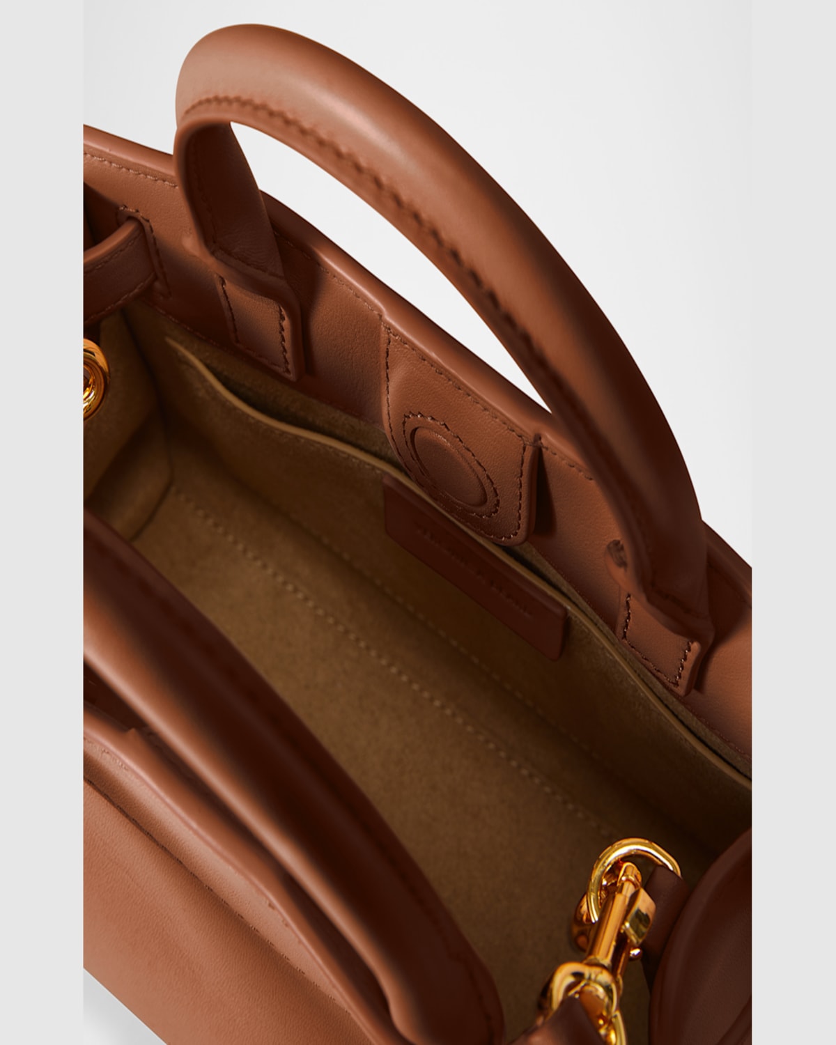 Shop Veronica Beard Dash Mini Leather Crossbody Bag In Hazelwood