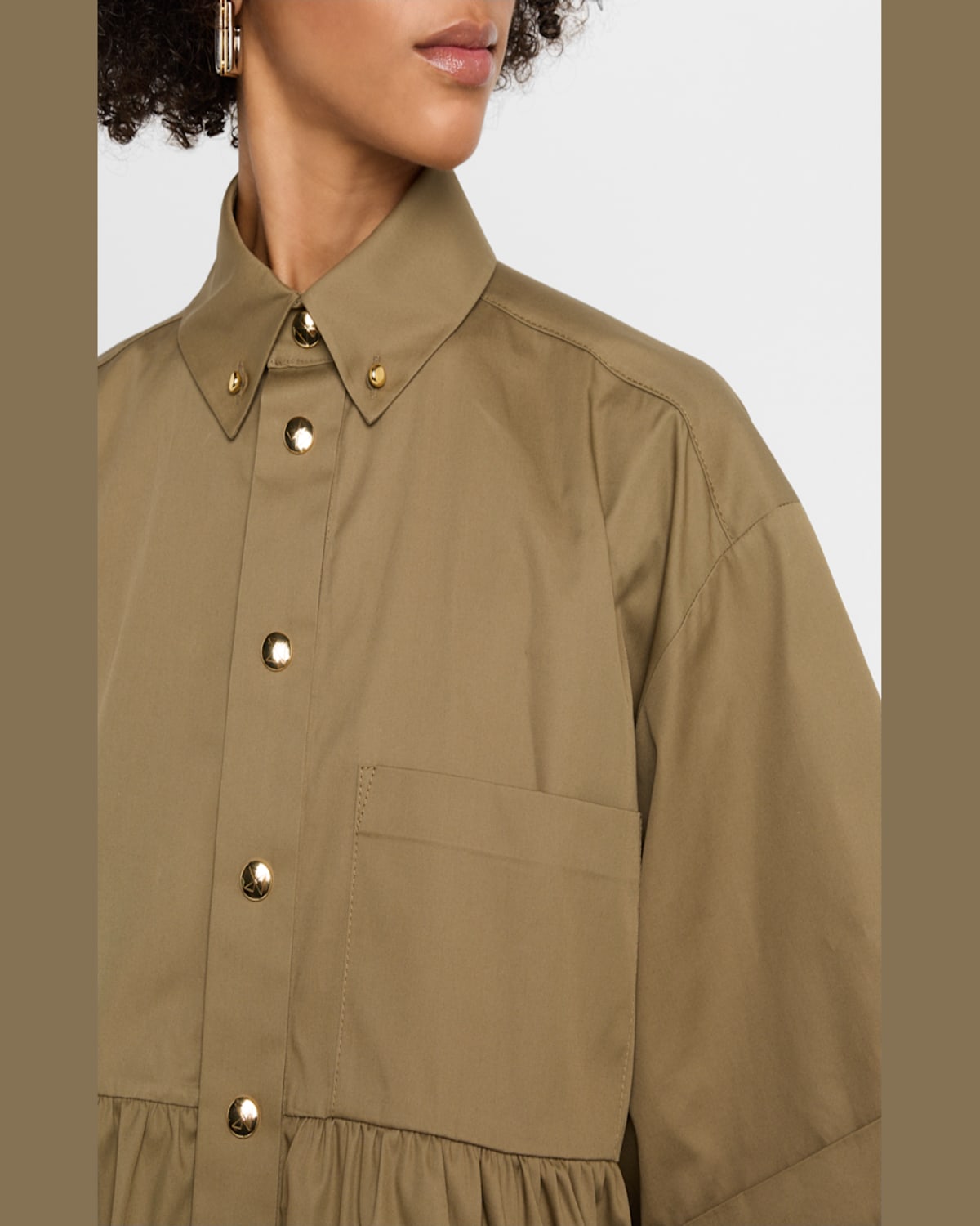 DICE KAYEK GATHERED SHORT-SLEEVE OVERSIZED SHIRT 