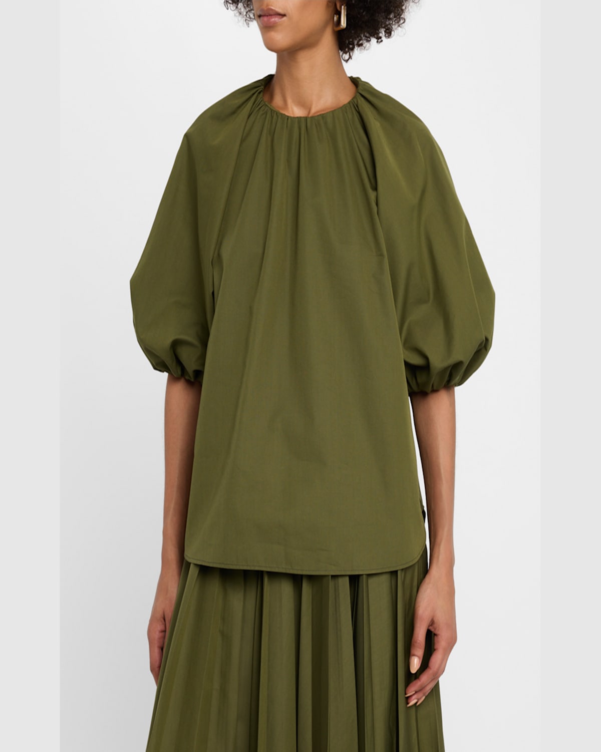 DICE KAYEK PUFF-SLEEVE GATHERED SHIRT 
