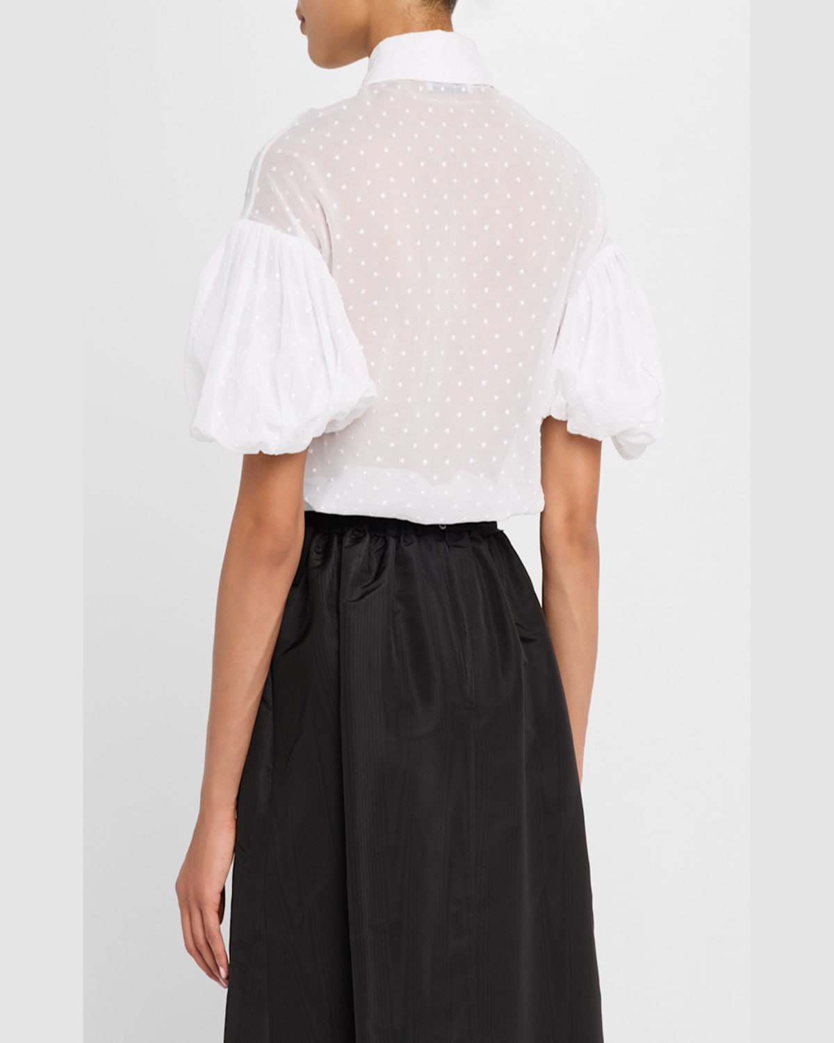 DICE KAYEK POLKA-DOT PUFF-SLEEVE BUTTON-DOWN SHIRT 