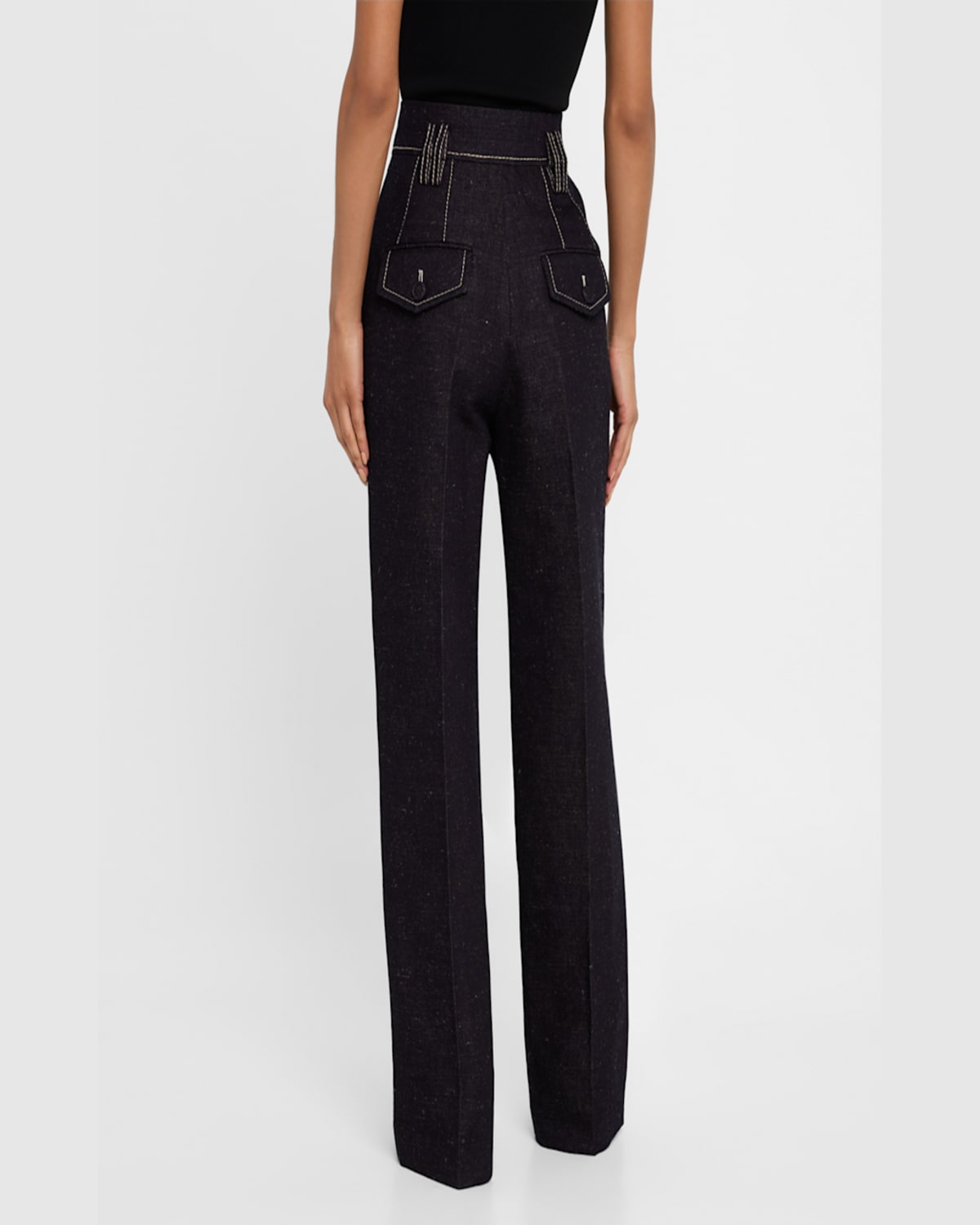 Dice Kayek Pleated Wide-leg Denim Pants In Indigo