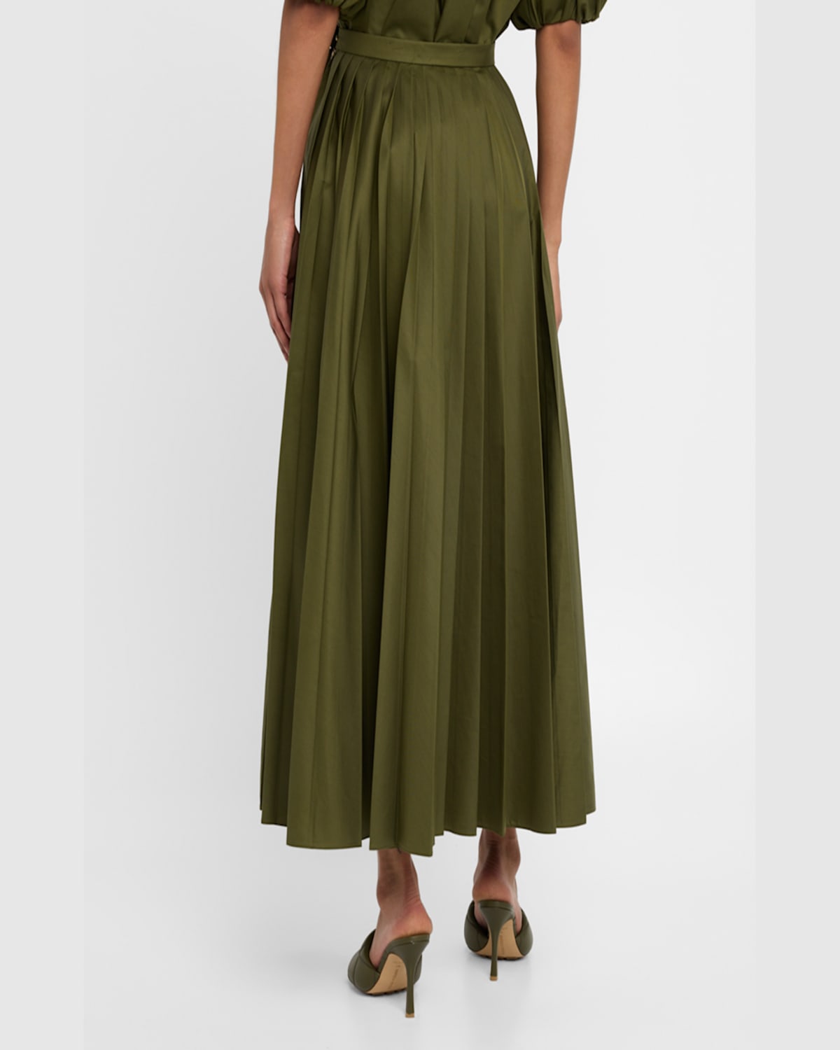 DICE KAYEK BELTED PLEATED MIDI SKIRT 