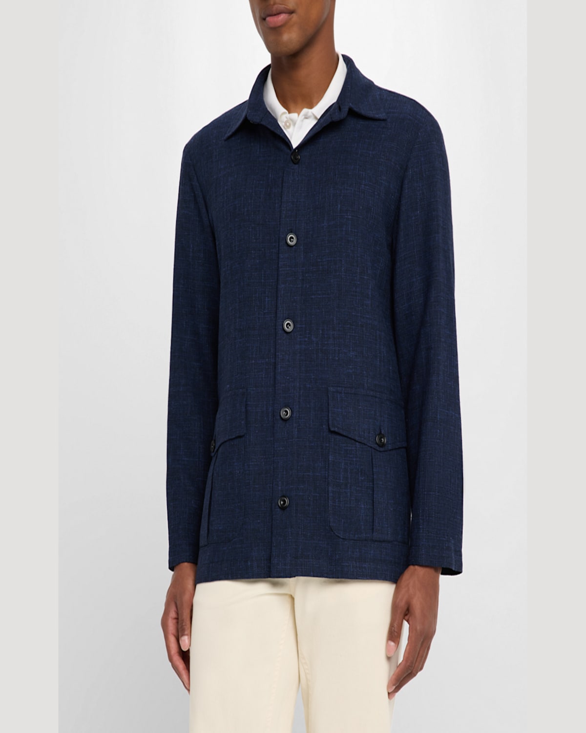 Sartorio Men's Flap-pocket Overshirt In Blue