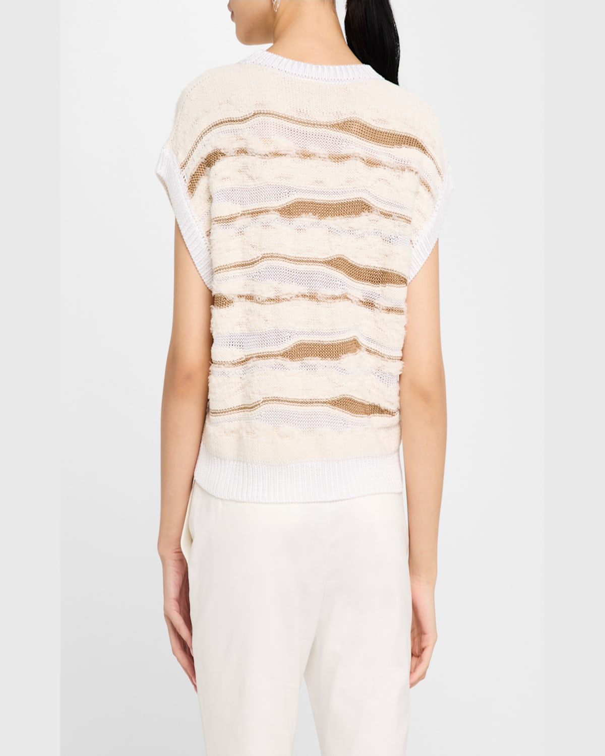 PESERICO FUZZY INTARSIA-KNIT SWEATER 