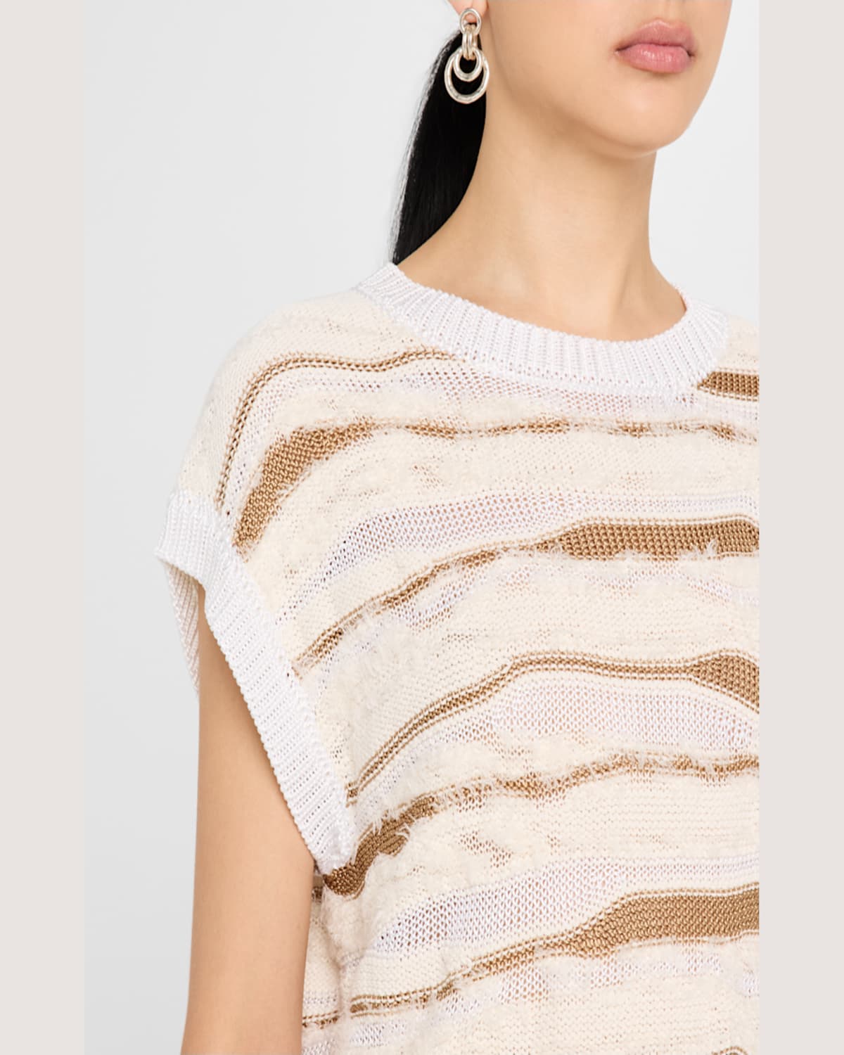 PESERICO FUZZY INTARSIA-KNIT SWEATER 
