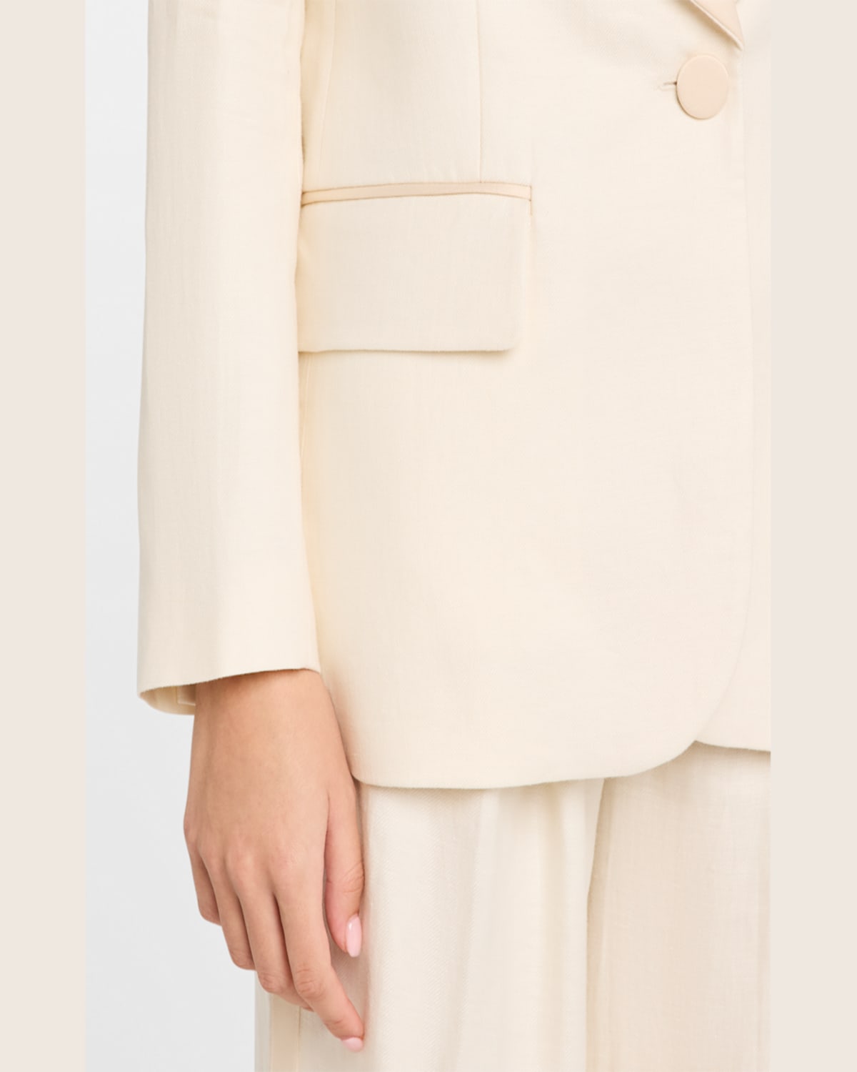 Shop Peserico Single-button Smoking Jacket In Quartz Sand