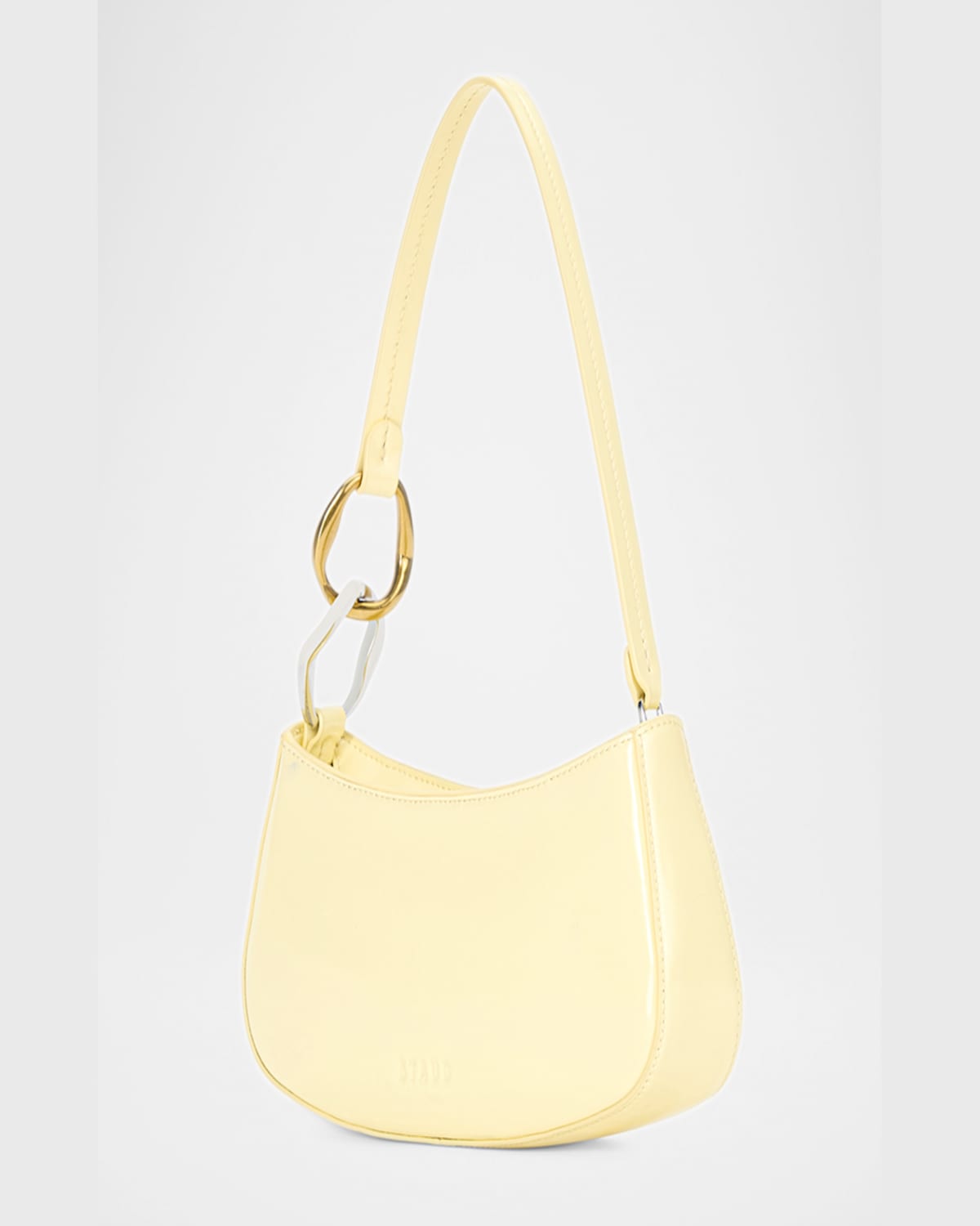 Staud Ollie Chain-link Leather Shoulder Bag In Buttercup