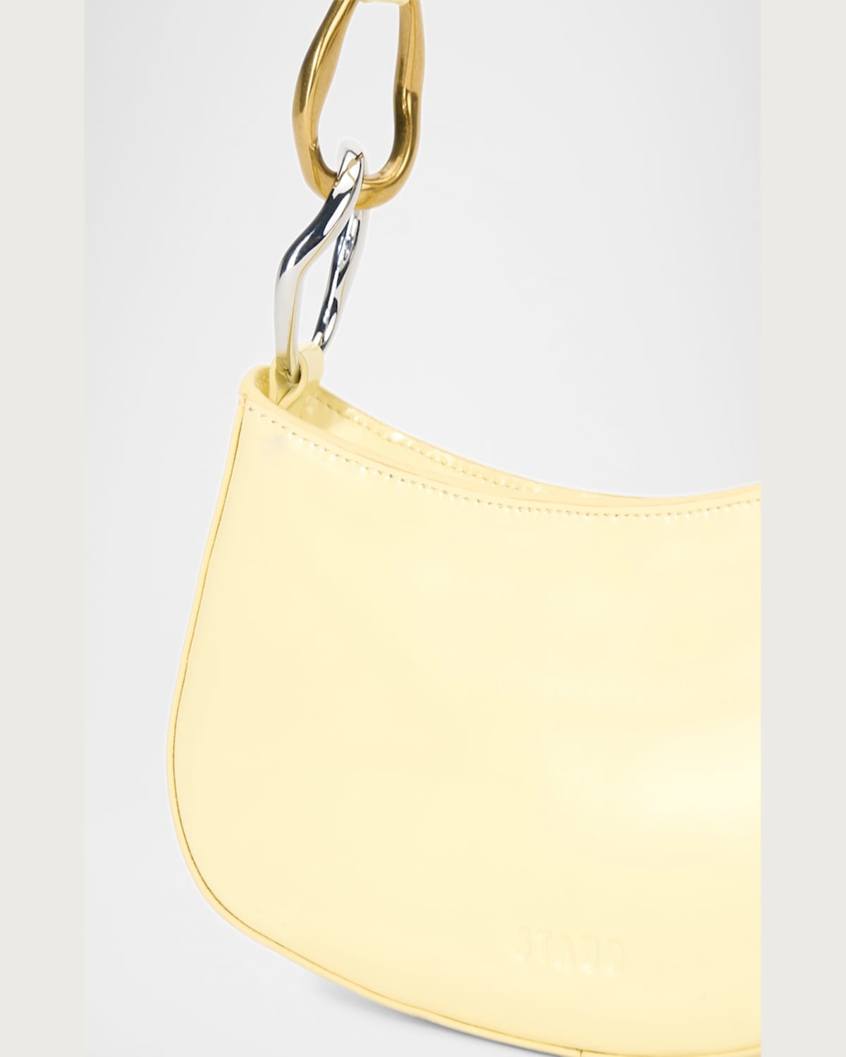 Staud Ollie Chain-link Leather Shoulder Bag In Buttercup
