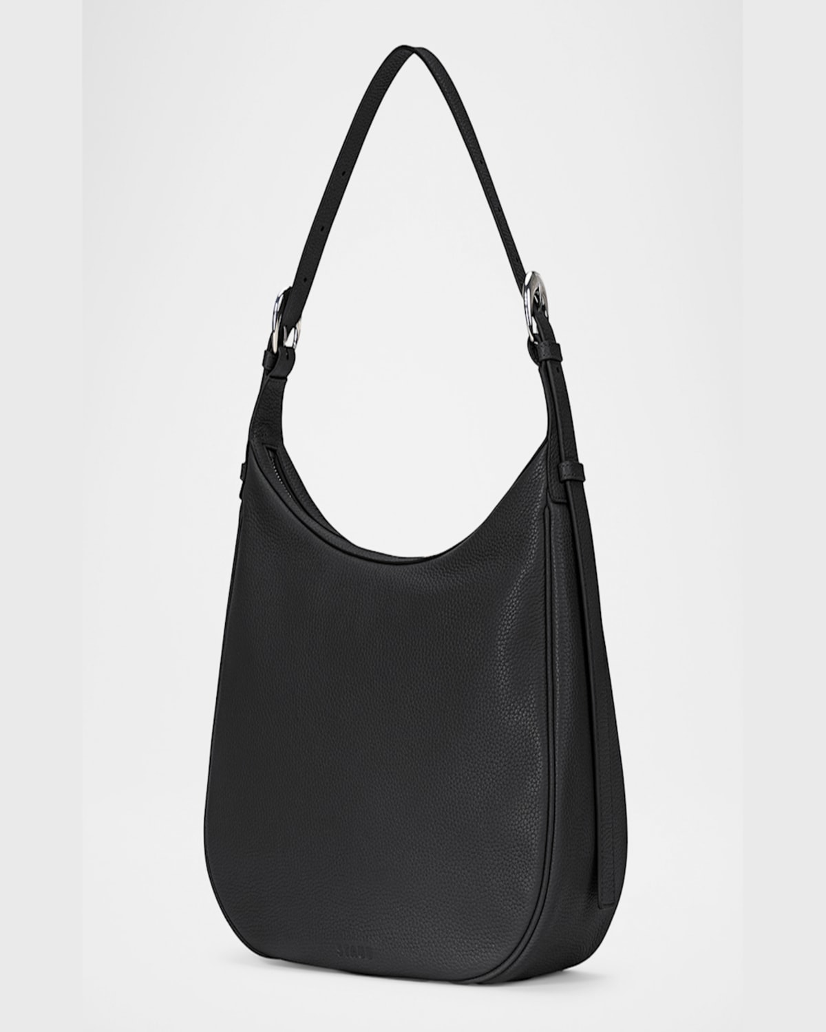 Staud Pine Zip Leather Hobo Bag In Black