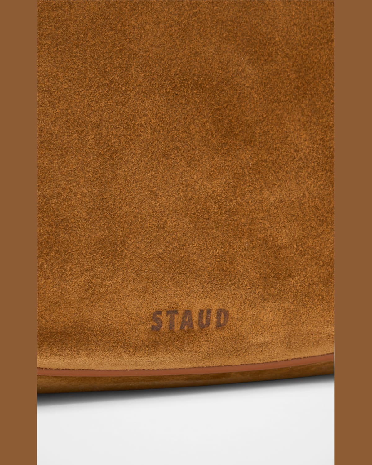 Staud Pine Zip Suede Hobo Bag In Tan