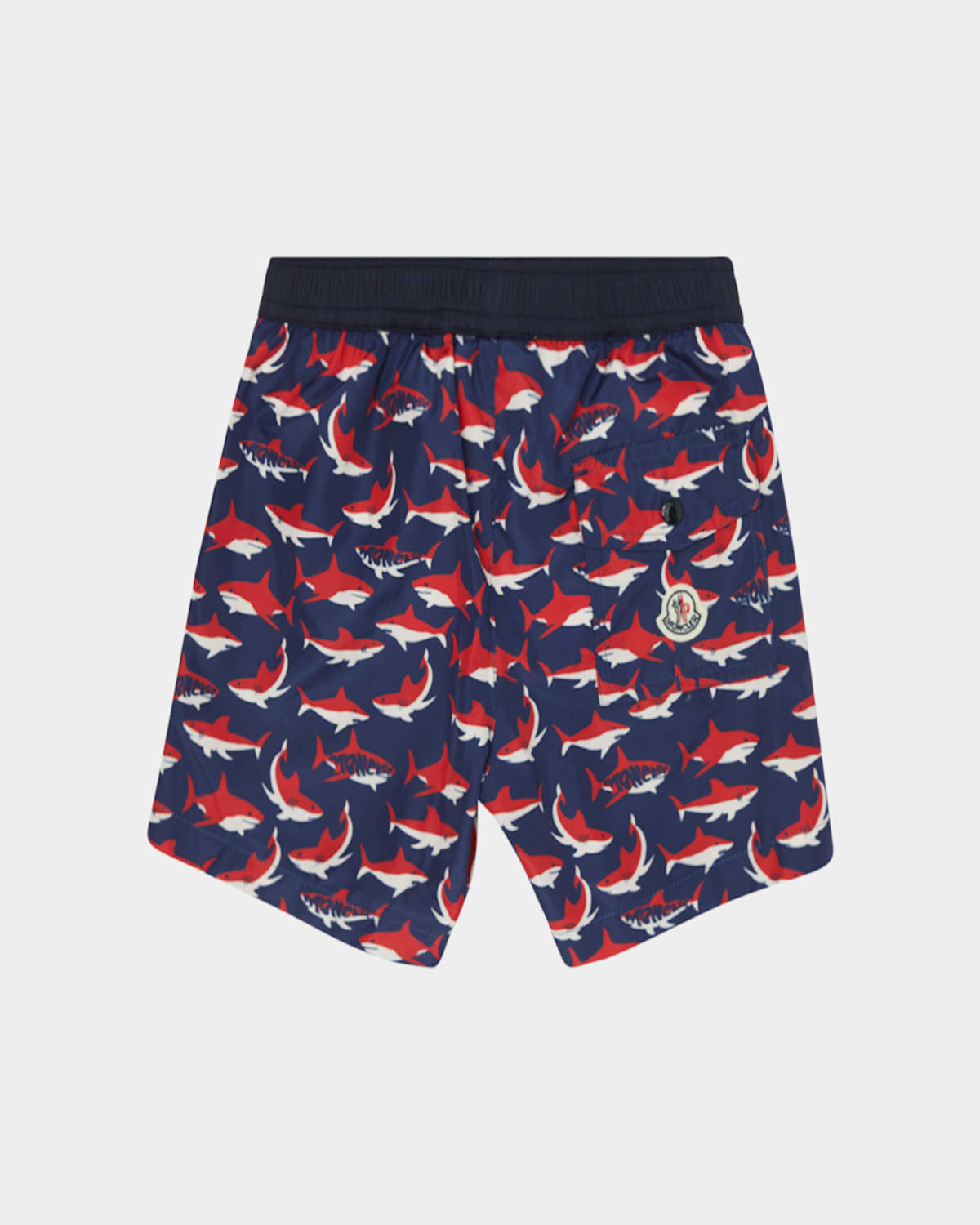 Moncler Shark Print Swim Shorts Multicolor In Blue