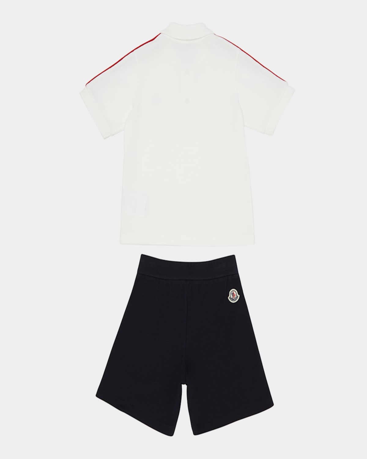 Moncler Boy's Polo Shirt W/ Shorts Set In White
